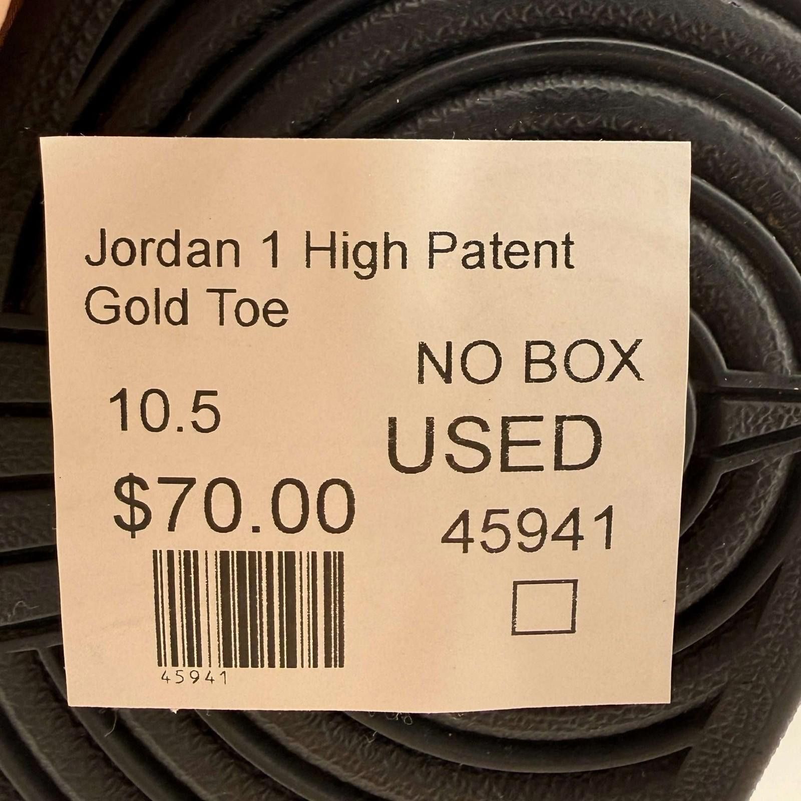 Jordan Brand Jordan 1 High Patent Gold Toe US 10.5 Used No Box 861428-007 Size US 10.5 / EU 43-44 - 8 Thumbnail
