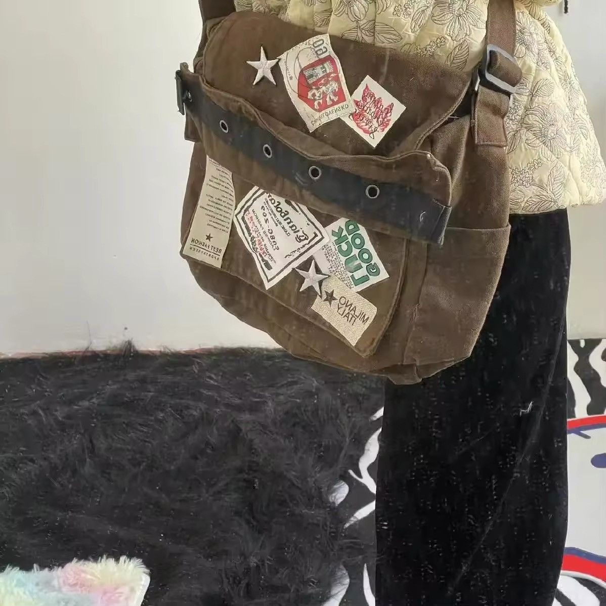Designer × Vintage Vintage Canvas Patch Star Shoulder Bag Size ONE SIZE - 2 Thumbnail
