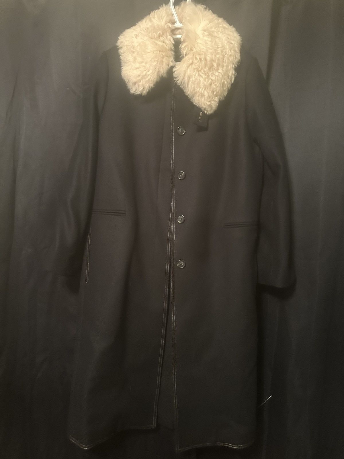 Helmut Lang Fur Shearling Collar Coat NWT Size L / US 10 / IT 46 - 2 Thumbnail