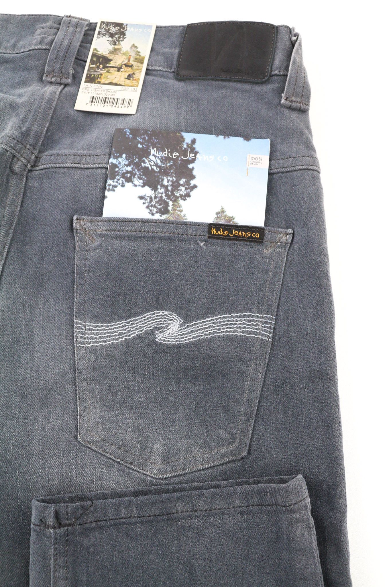 Nudie Jeans THIN FINN W30/L32 Slim Grey Cotton Elastane Jeans 80656 Size US 30 / EU 46 - 5 Thumbnail