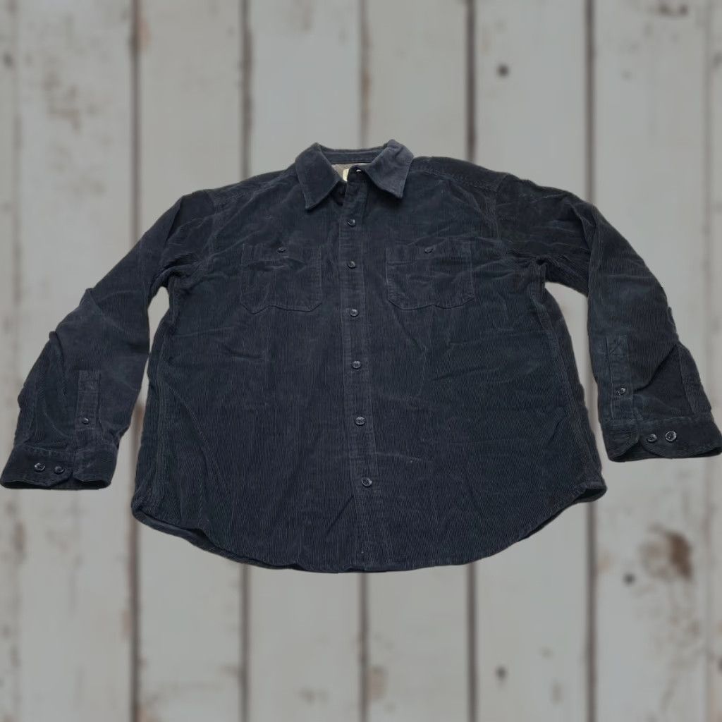 Vintage L.L. Bean Corduroy Button Up Shirt Men's Medium Black Traditional Fit 505637 Size US M / EU 48-50 / 2 - 1 Thumbnail
