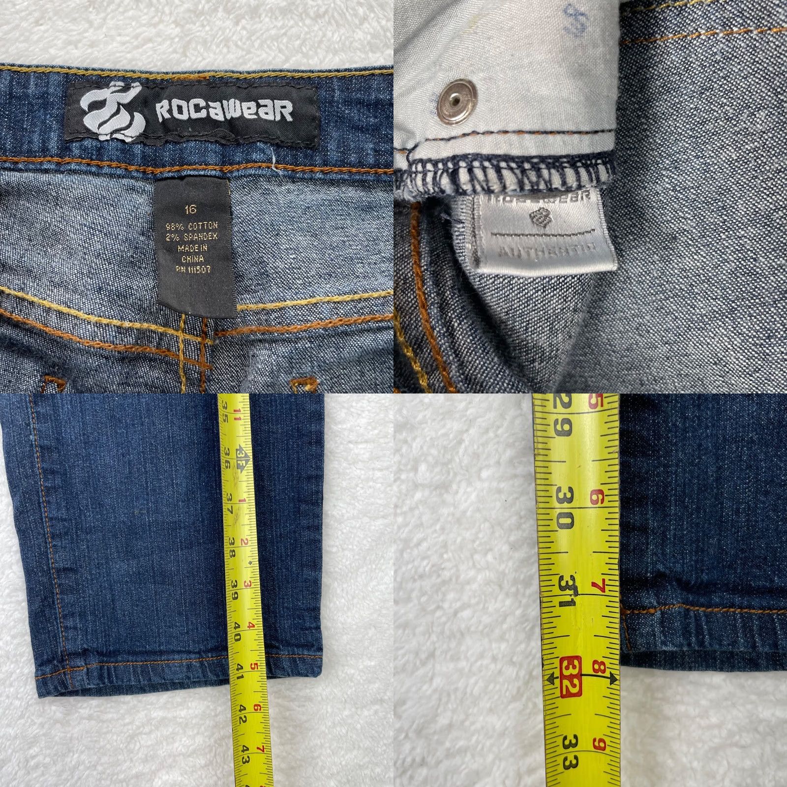Rocawear VINTAGE Rocawear Jeans Womens 16 Blue Embroidered 90s Hip Hop NYC Jeans Size 38" / US 16 / IT 52 - 8 Thumbnail