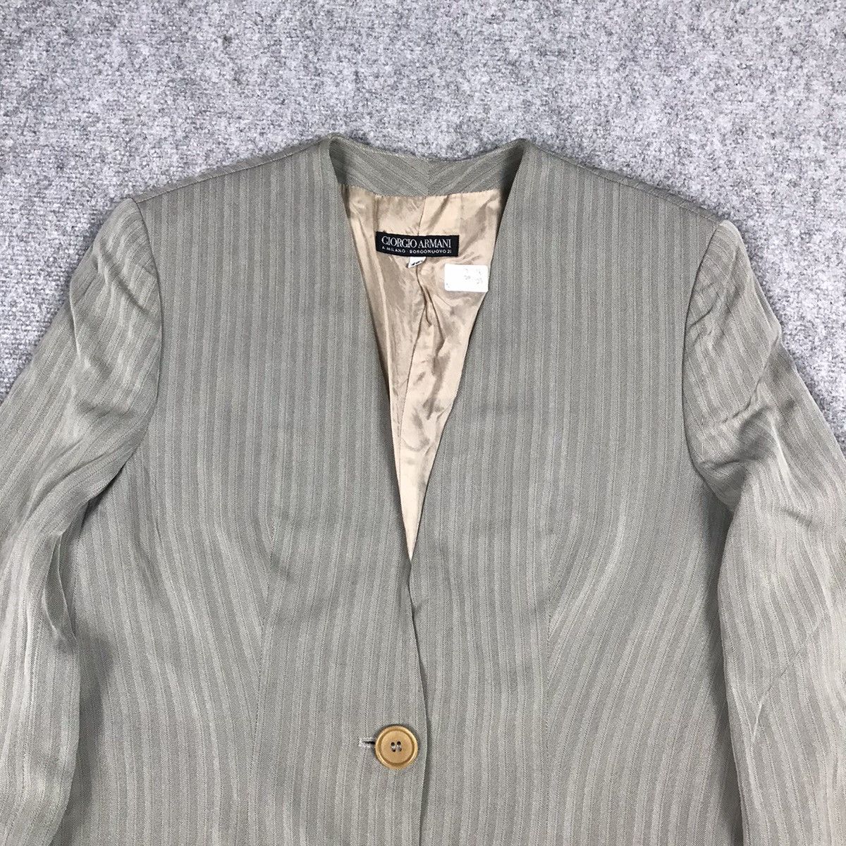 Giorgio Armani × Vintage GIORGIO ARMANI DESIGN STRIPED BLAZER COAT JACKET Size S / US 4 / IT 40 - 3 Thumbnail