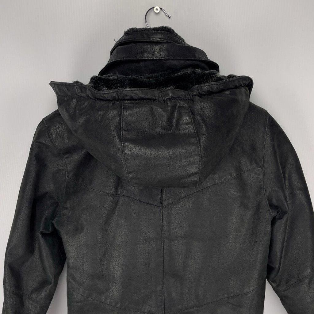 Vintage VINTAGE Fleece Lined Hooded Cruze Leather Black Jacket Size US S / EU 44-46 / 1 - 5 Thumbnail