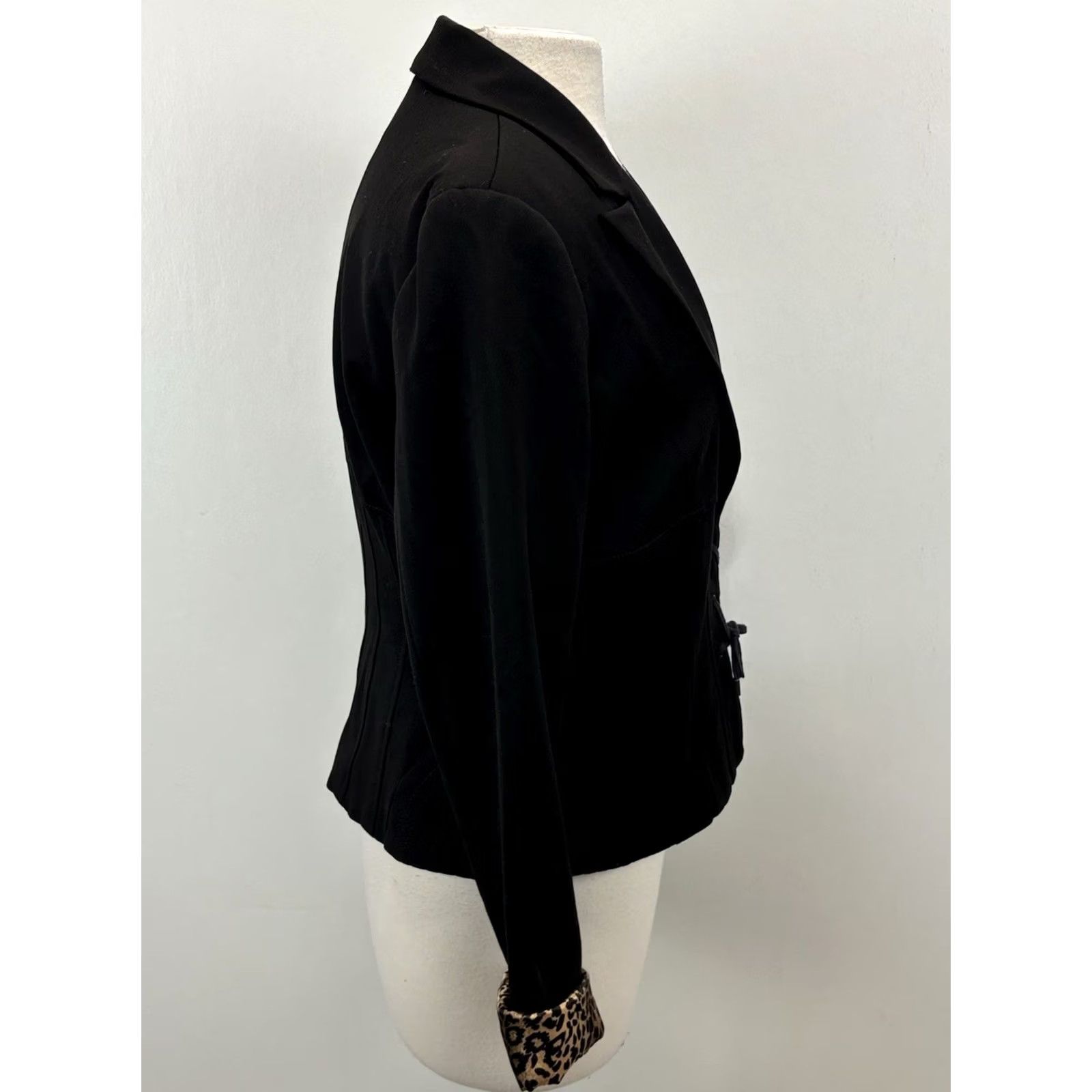 Vintage VINTAGE Caché Blazer Jacket Women 12 Black Corset Style Lace Up Lined 90s Glam Whimsigoth Goth Punk Blazer Women Mens? Size XL / US 12-14 / IT 48-50 - 4 Thumbnail