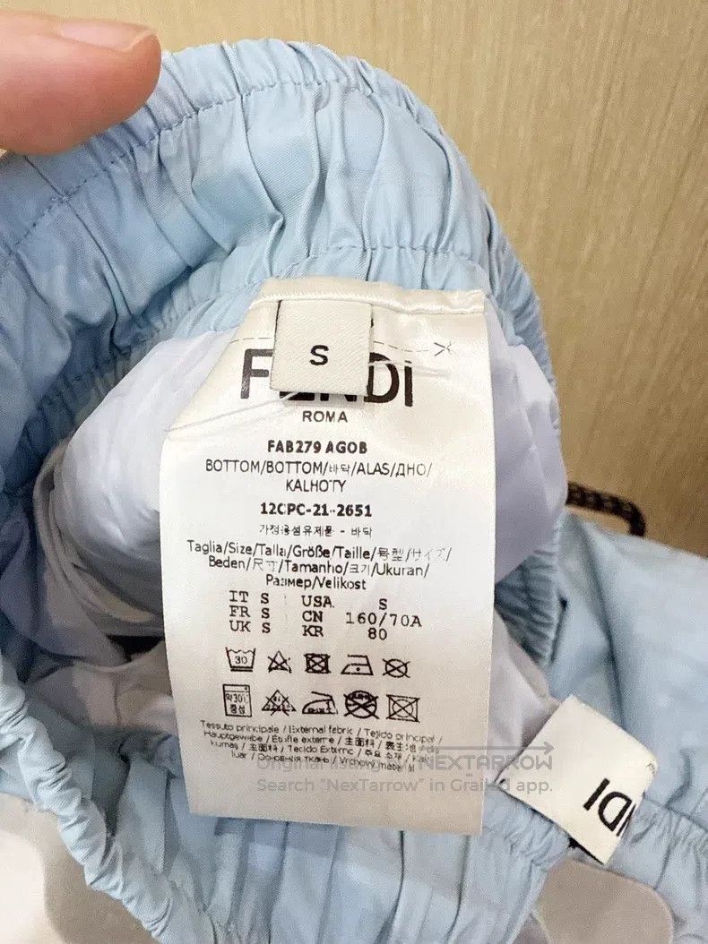 Fendi Fendi Baby Blue Printed Logo Shorts Size 23" - 5 Thumbnail