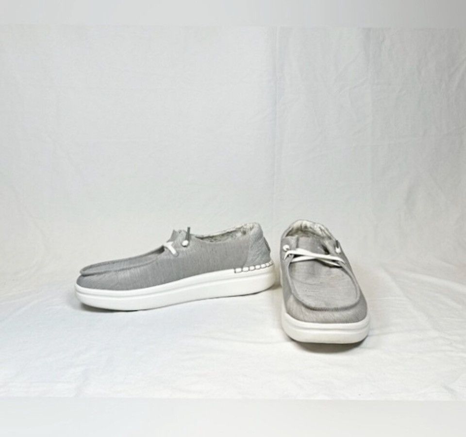 Other Hey Dude Womens Wendy Rise Lunar Rock Grey Canvas Loafers Size US 12 / IT 42 - 2 Thumbnail