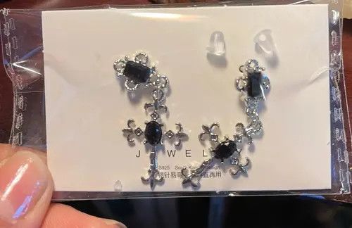 Jewelry Hirayama x Haya Zircon Crystal Cross earrings （1pairs） Size ONE SIZE - 4 Thumbnail