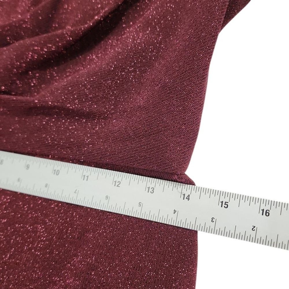 Other Aidan Mattox Cocktail Dress Sz 4 Burgundy Metallic Shimmer Size S / US 4 / IT 40 - 4 Thumbnail