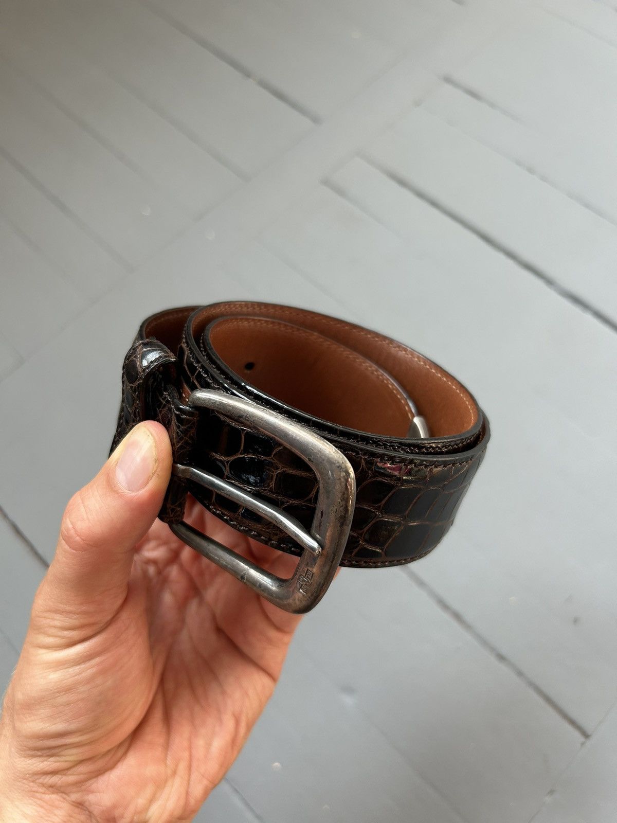 Ralph Lauren Ralph Lauren alligator leather belt silver 925 Size ONE SIZE - 2 Thumbnail