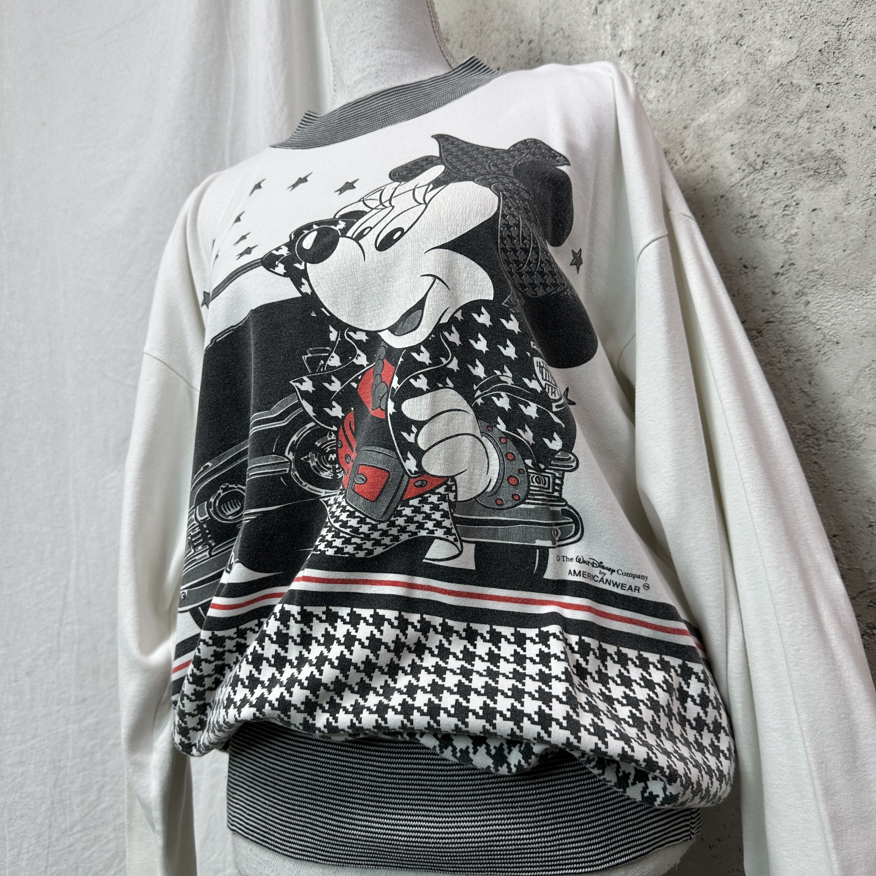 Vintage Vintage Old School Houndstooth Mickey Mouse Sweatshirt 80s Size US M / EU 48-50 / 2 - 7 Thumbnail