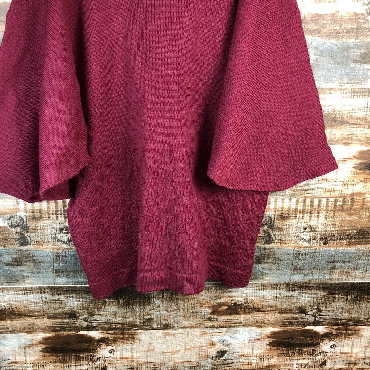 Vintage Japan vintage cardigan Maroon Kimono #A2487 Size US L / EU 52-54 / 3 - 13 Thumbnail