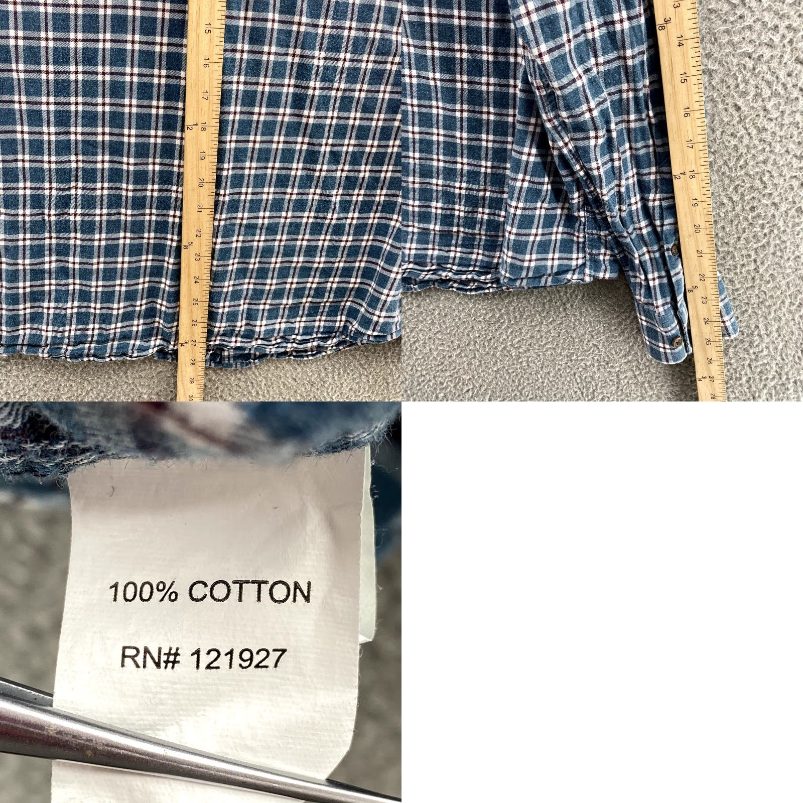 johnnie-O Nike Shirt Large Blue Plaid Flannel Hangin' Out Outdoor Hiking Camping Mens Size US L / EU 52-54 / 3 - 8 Thumbnail