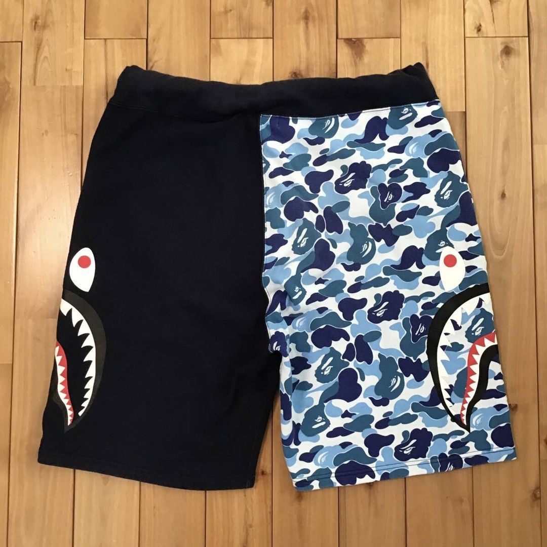 Bape BAPE Side Shark Sweat Shorts Navy x ABC camo blue ★size 2XL Size US 38 / EU 54 - 3 Thumbnail