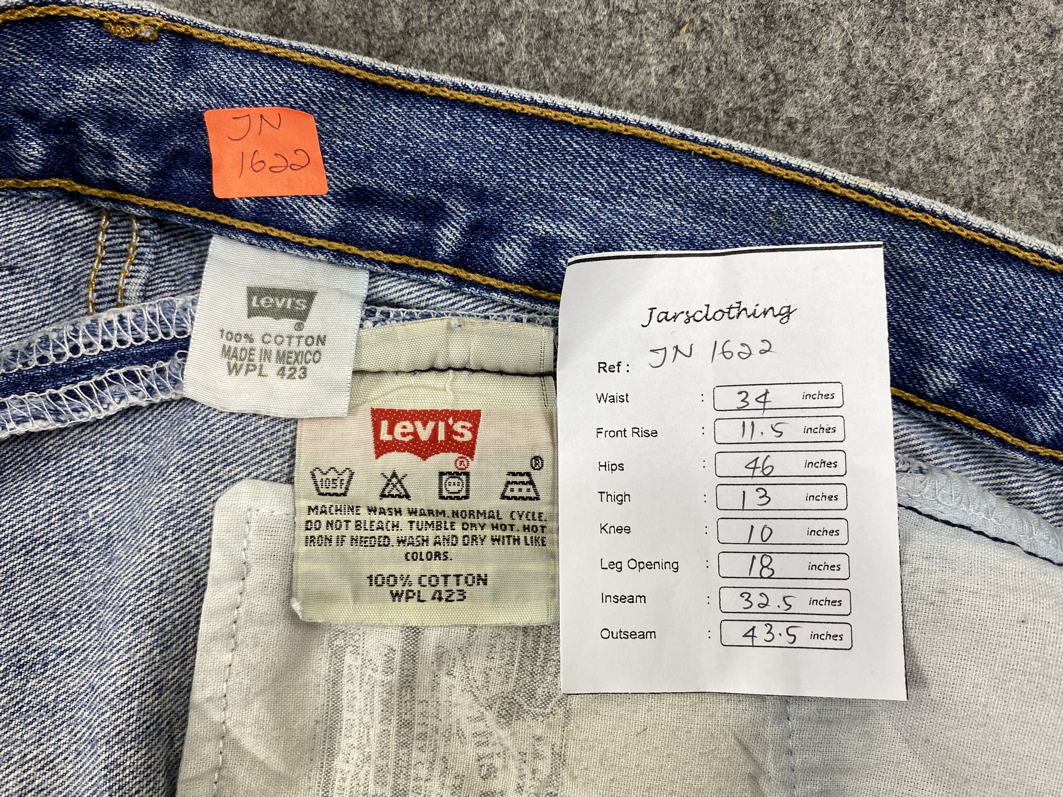 Japanese Brand Dirty Used Blue Vintage Levi's 501 Jeans 34x32.5 - JN1622 Size US 34 / EU 50 - 8 Thumbnail