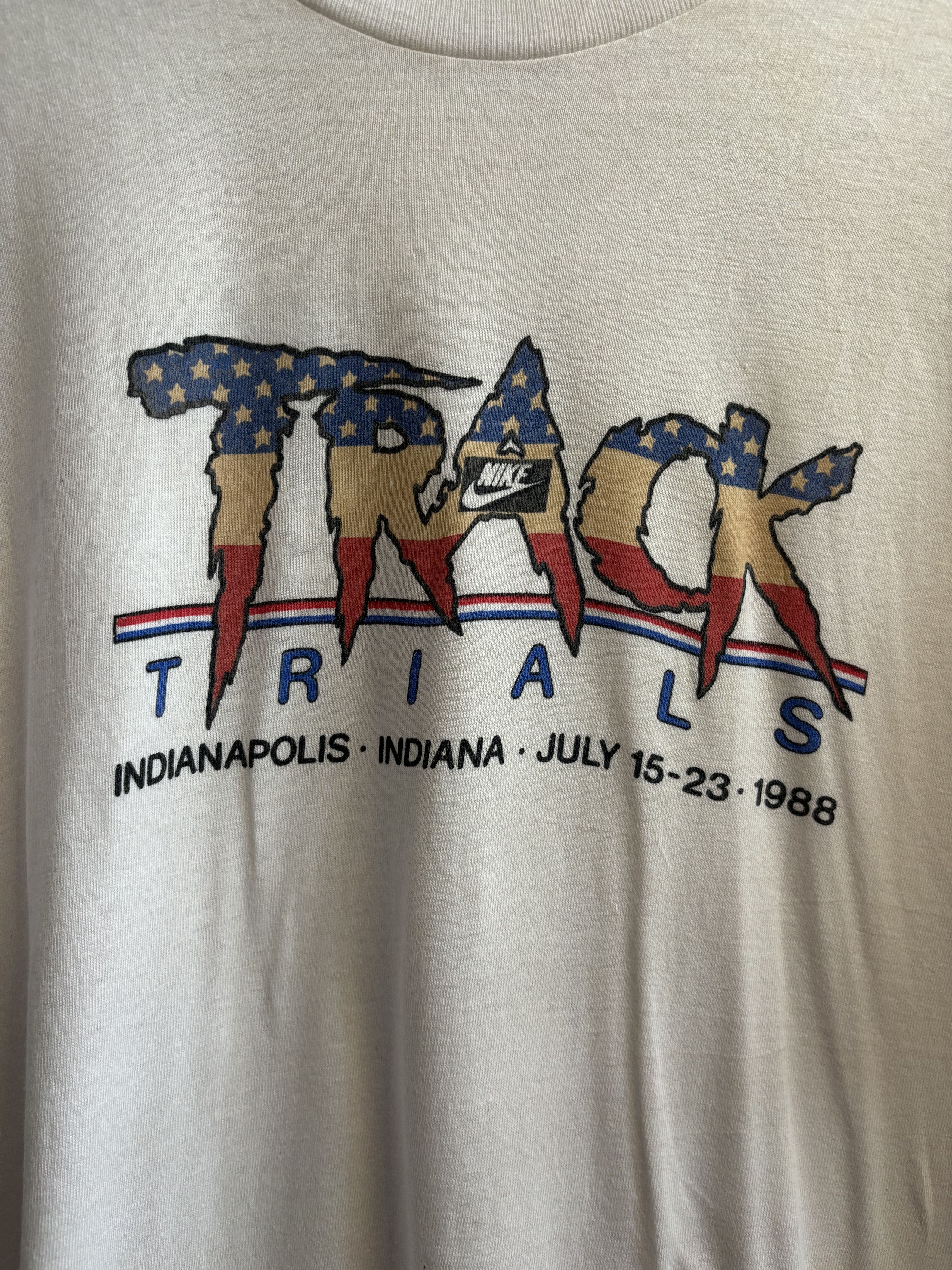 Nike × Vintage Vintgae 1988 Nike Track Trials T-shirt Size US M / EU 48-50 / 2 - 3 Thumbnail