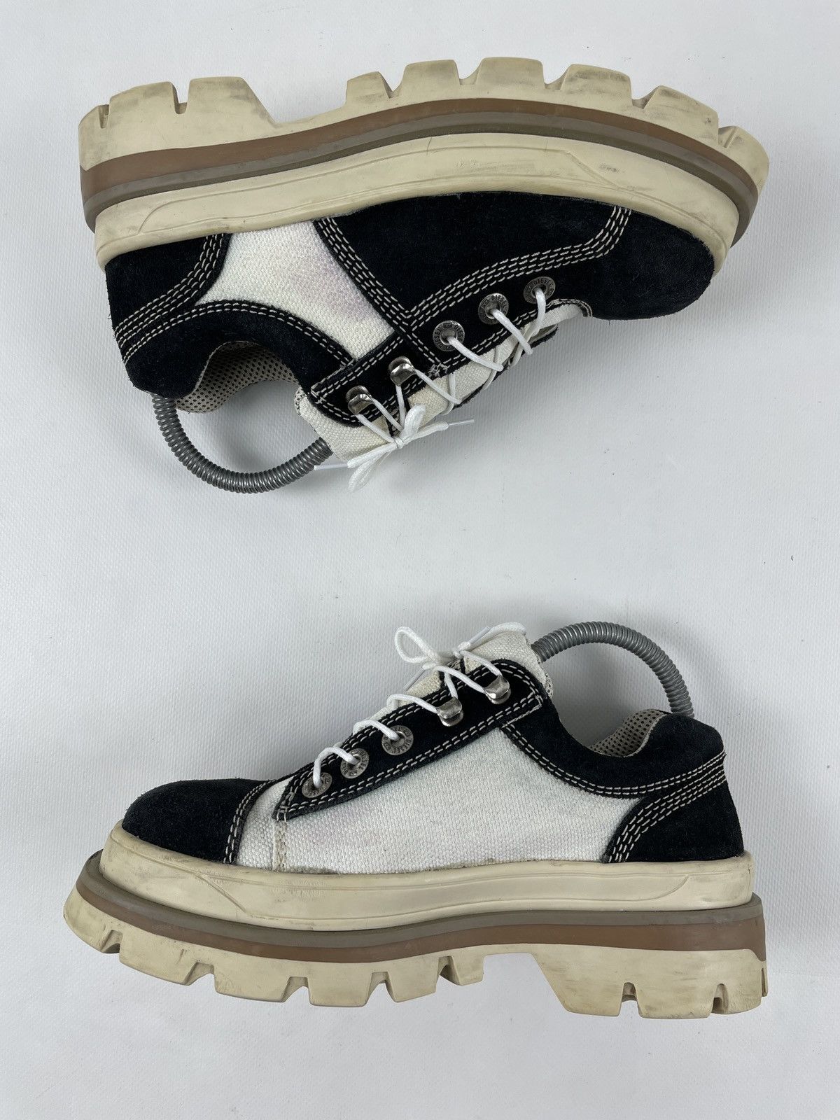 Diesel × Diesel Black Gold × Vintage 90's Platforms Chunky High Sole Low-Top Laces Heavy Boots Size US 8 / IT 38 - 5 Thumbnail