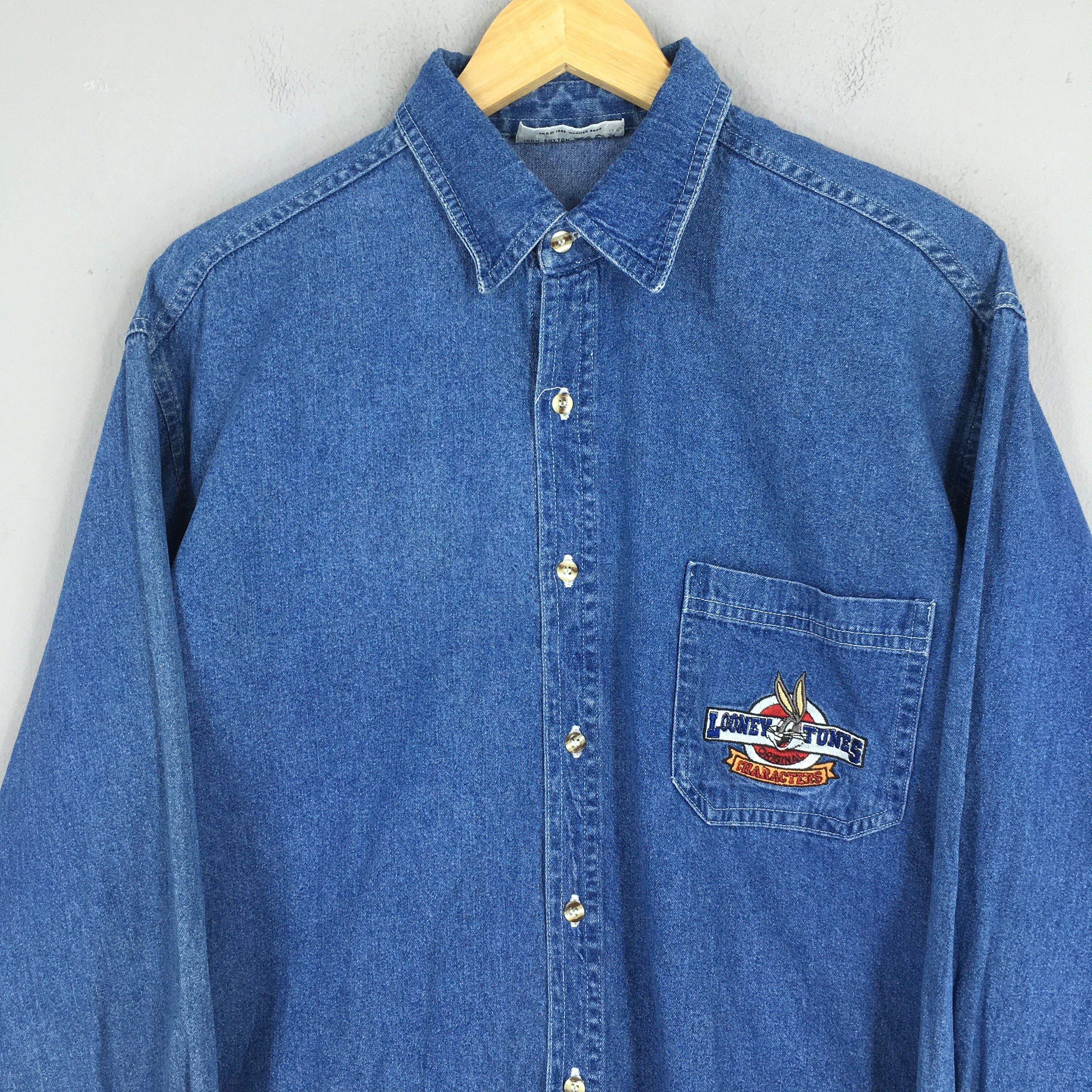 Warner Bros Vintage 90s Looney Tunes Warner Bros Studio Denim Medium Size US M / EU 48-50 / 2 - 2 Thumbnail