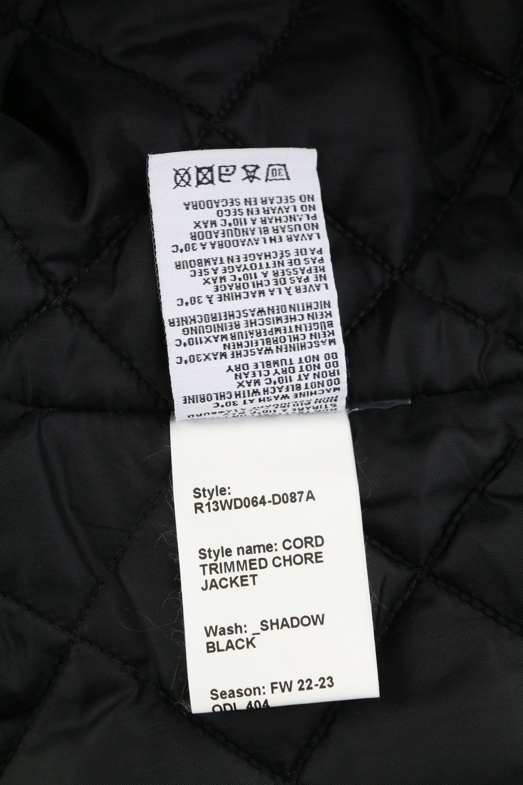 R13 CORD TRIMMED CHORE M Shadow Black Insulated Button-Up 86585 Size M / US 6-8 / IT 42-44 - 9 Thumbnail