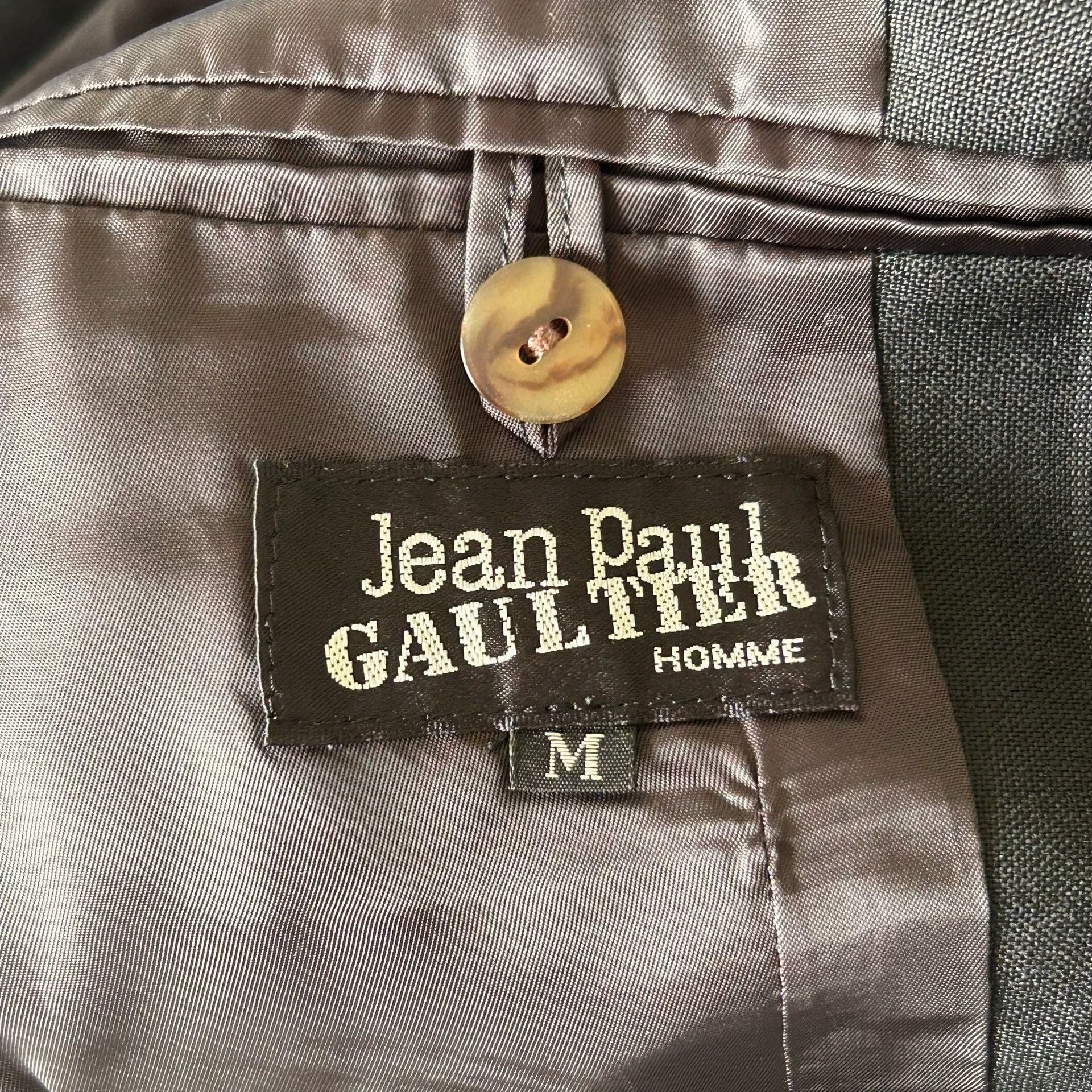 Jean Paul Gaultier JPG Tortoiseshell Horn Button Wool Striped Blazer Size US M / EU 48-50 / 2 - 7 Thumbnail