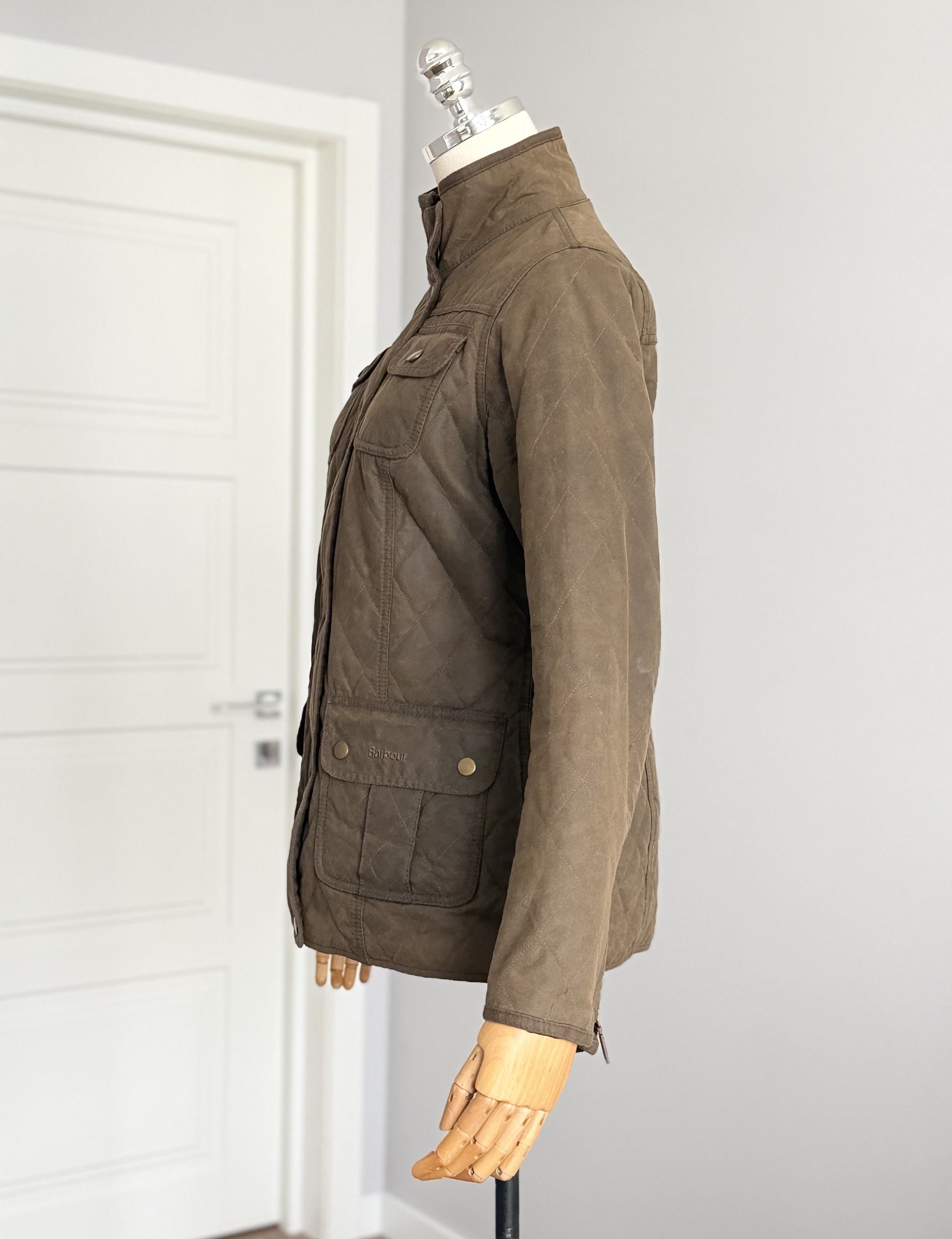 Barbour BARBOUR Quilted Utility Wax Womens Jacket Olive Waxed Cotton Size M / US 6-8 / IT 42-44 - 6 Thumbnail