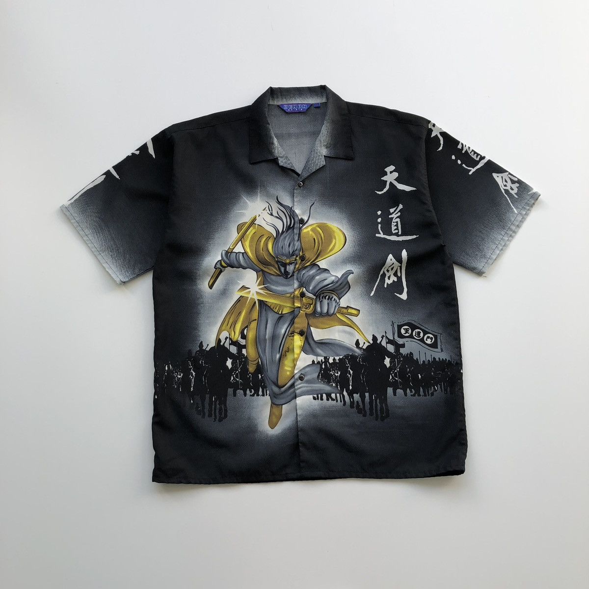 Japanese Brand × Vintage Denon Samurai Ninja Printed Vintage Button Ups Shirt Size US XL / EU 56 / 4 - 1 Thumbnail