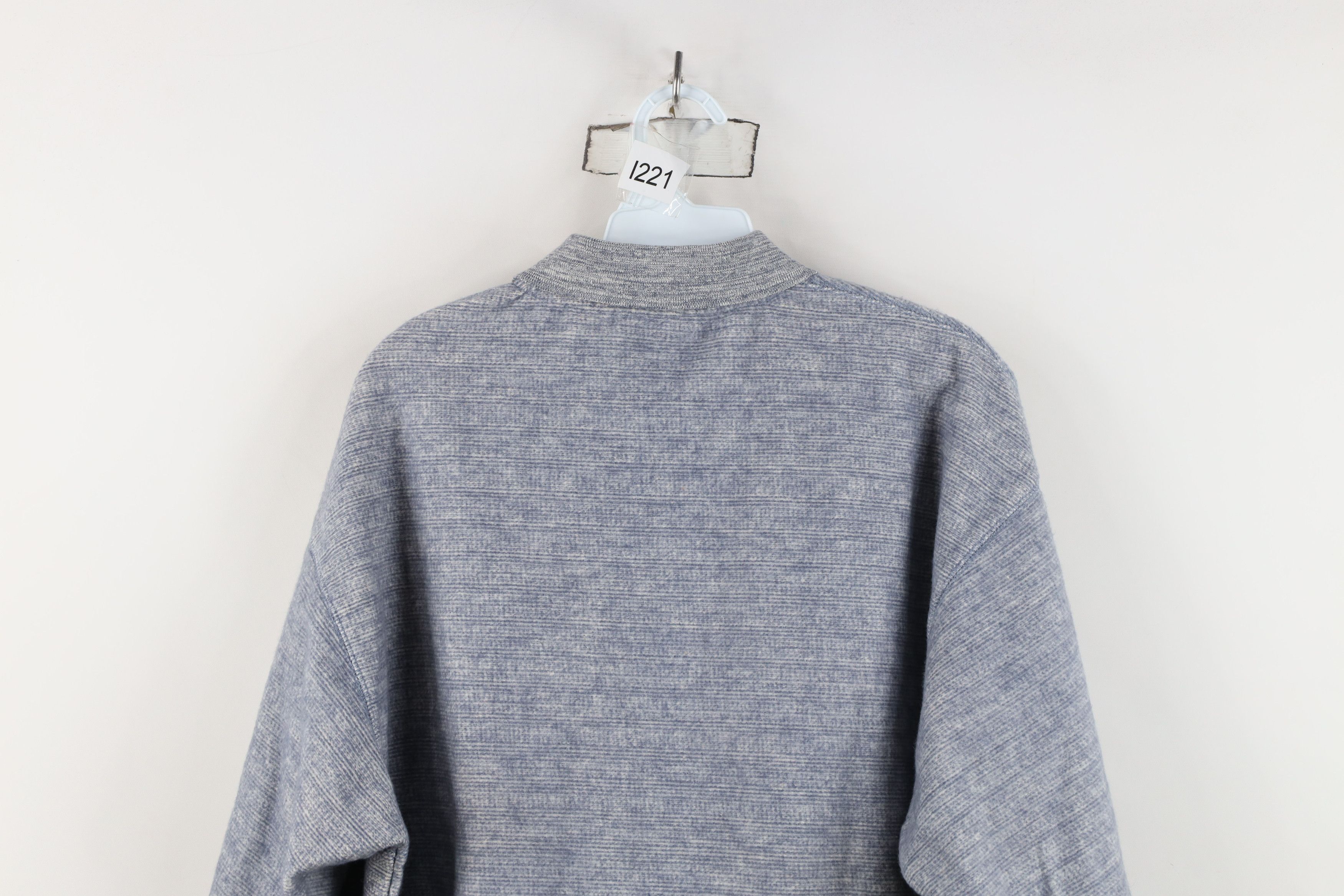 Vintage Vintage 90s Streetwear Fleece Collared Polo Sweater Blue Size US M / EU 48-50 / 2 - 11 Thumbnail