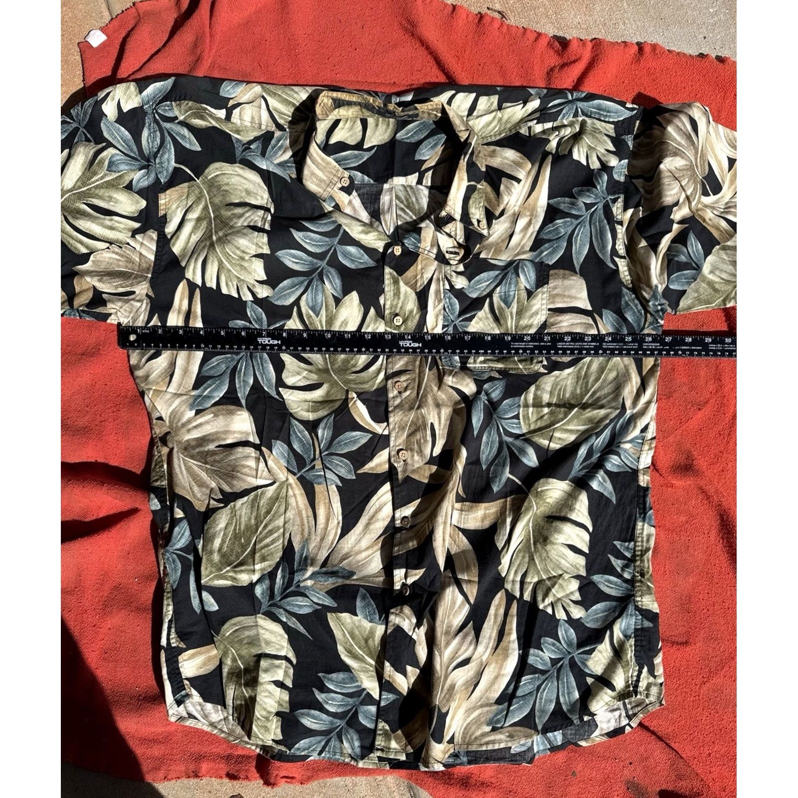 Chaps VINTAGE Chaps Ralph Lauren Big & Tall 2XLT Hawaiian Shirt Black Short Sleeve Button-Up Tropical Leaf Mens Size US XXL / EU 58 / 5 - 6 Thumbnail
