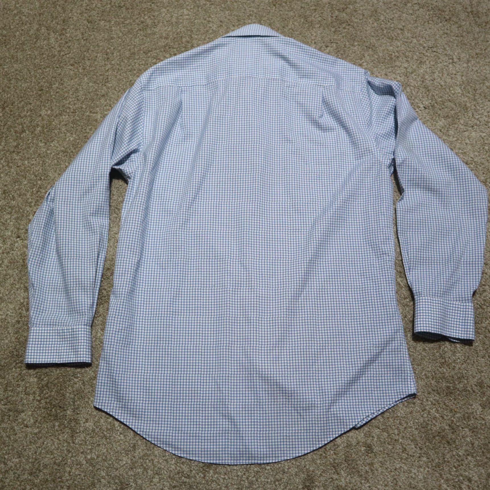 Jos. A. Bank Jos A Bank Shirt Men 15.5 32 Blue Check Traveler Button-Up Long Sleeve Cotton Size US L / EU 52-54 / 3 - 7 Thumbnail