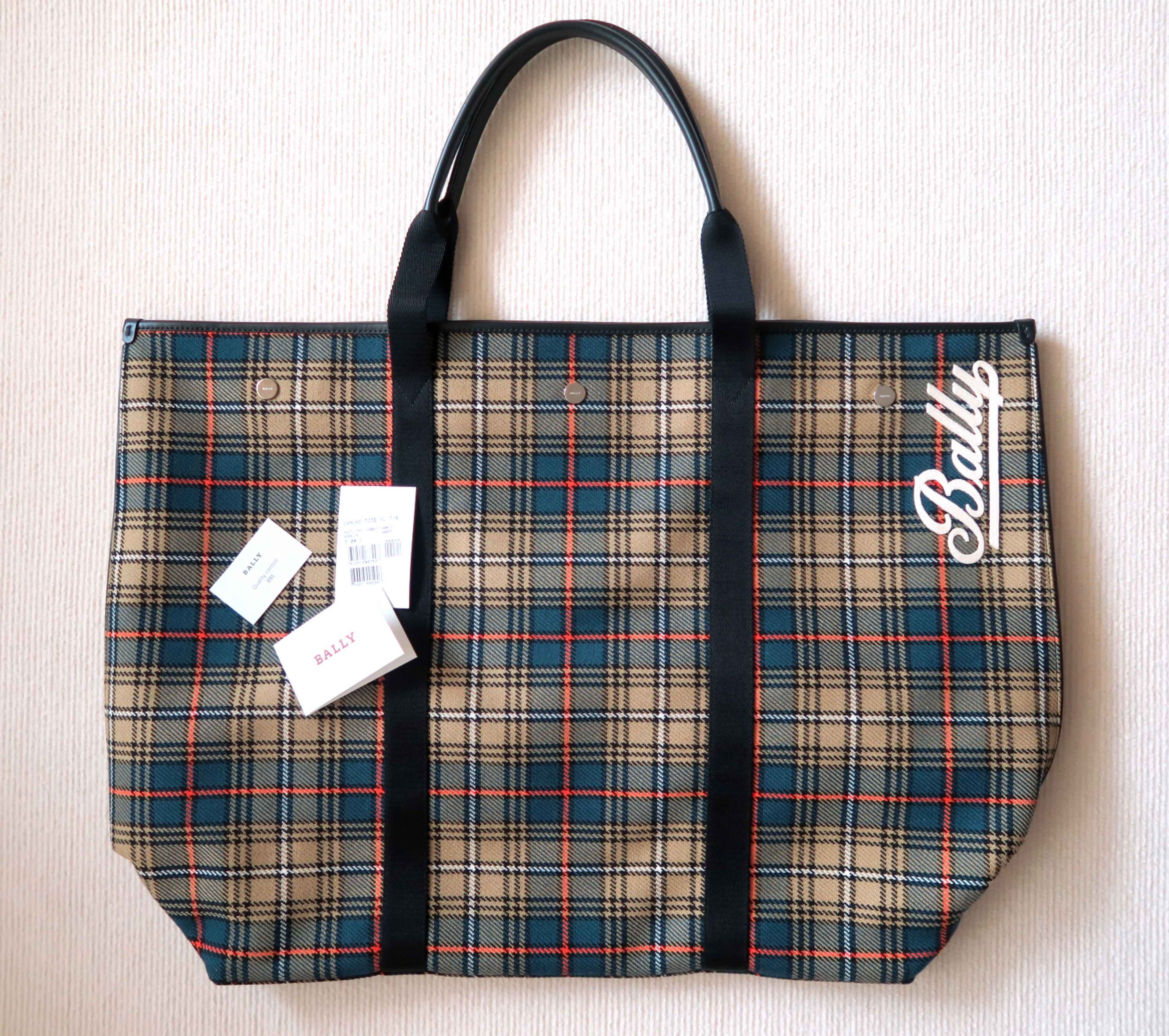 Bally Bally Checkered Unisex Canvas Leather Trim Tote Shoulder Bag Size ONE SIZE - 6 Thumbnail