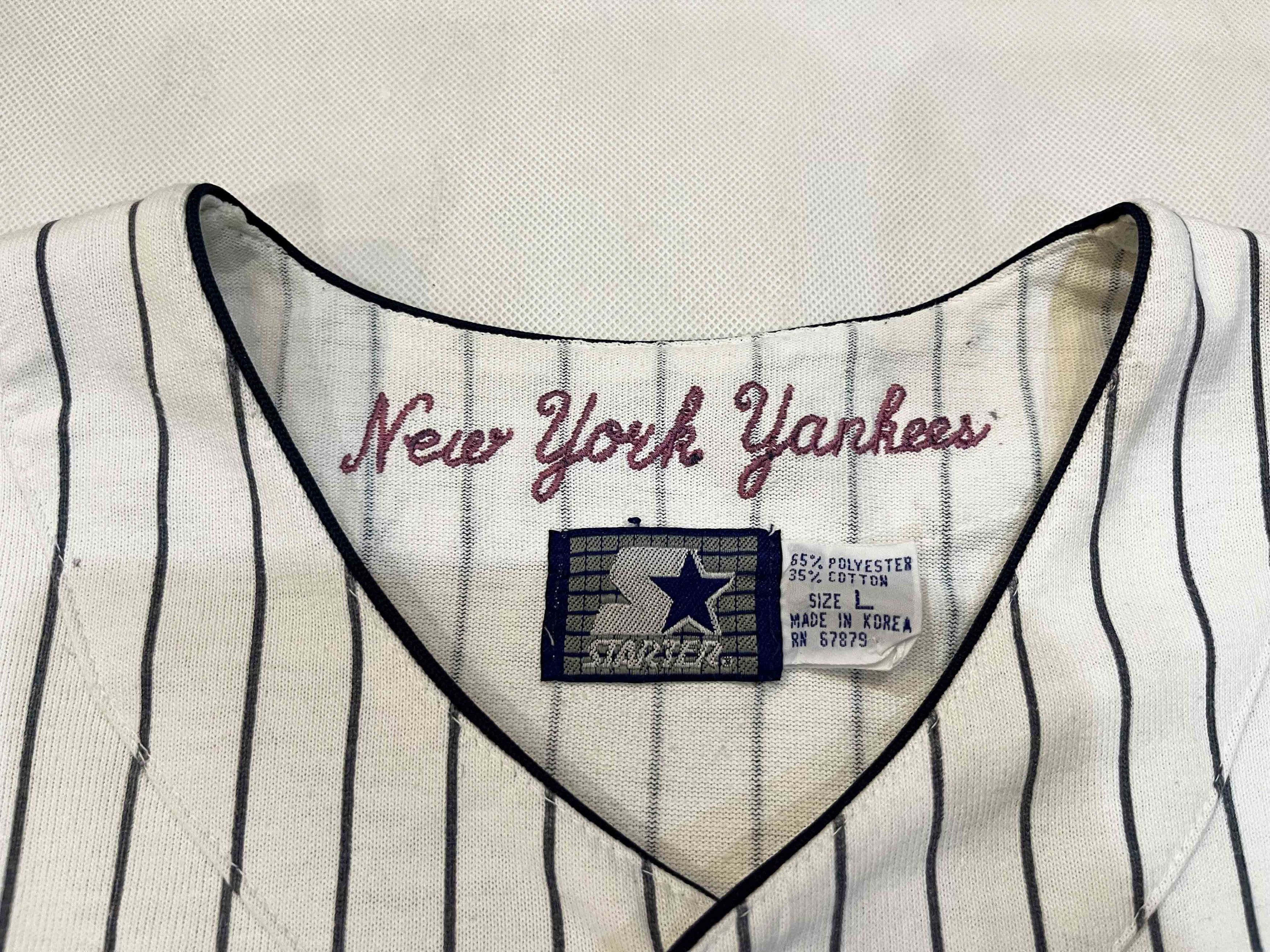 New York Yankees × Starter × Vintage Vintage Starter MLB New York Yankees Pinstripe Jersey Size US L / EU 52-54 / 3 - 3 Thumbnail