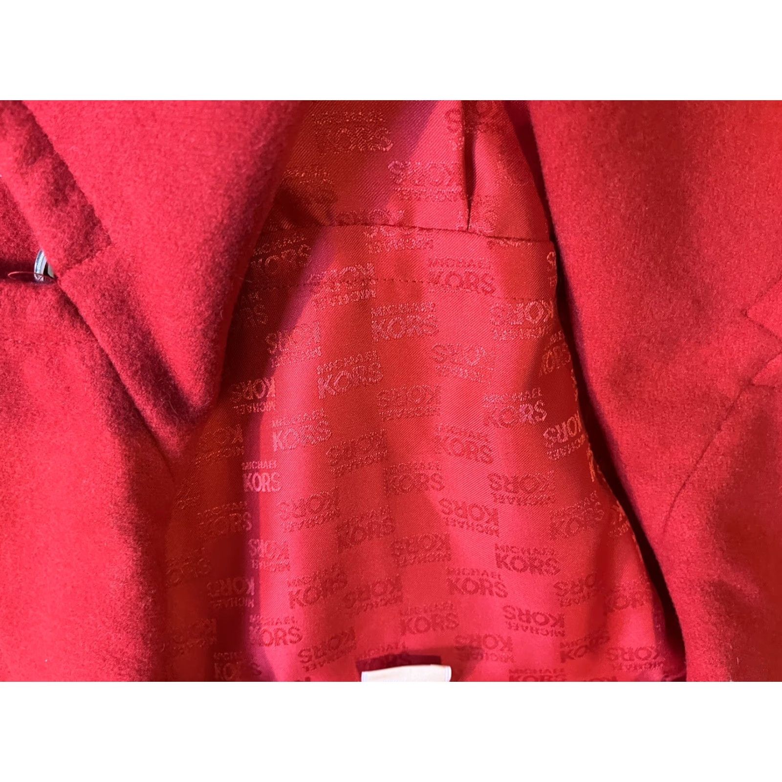 Michael Kors Michael Kors Coat Women's Large Red Wool Pea Coat Long Sleeve Regular L Red Solid Vintage No Size L / US 10 / IT 46 - 5 Thumbnail