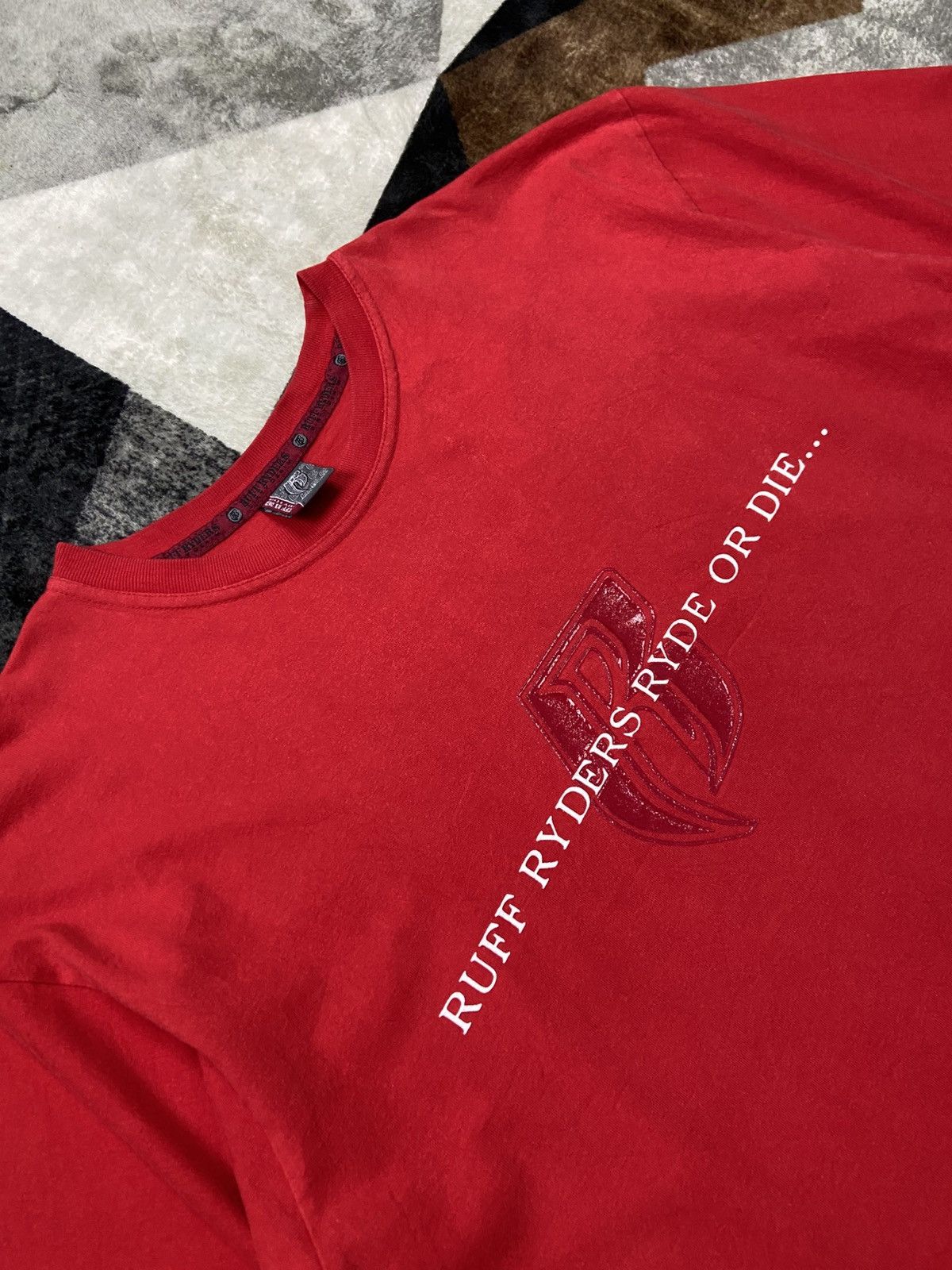 Ruff Ryders Vintage 2000s Ruff Ryders Ryde or Die Tee Red HipHop Crew OG Size US XL / EU 56 / 4 - 6 Thumbnail