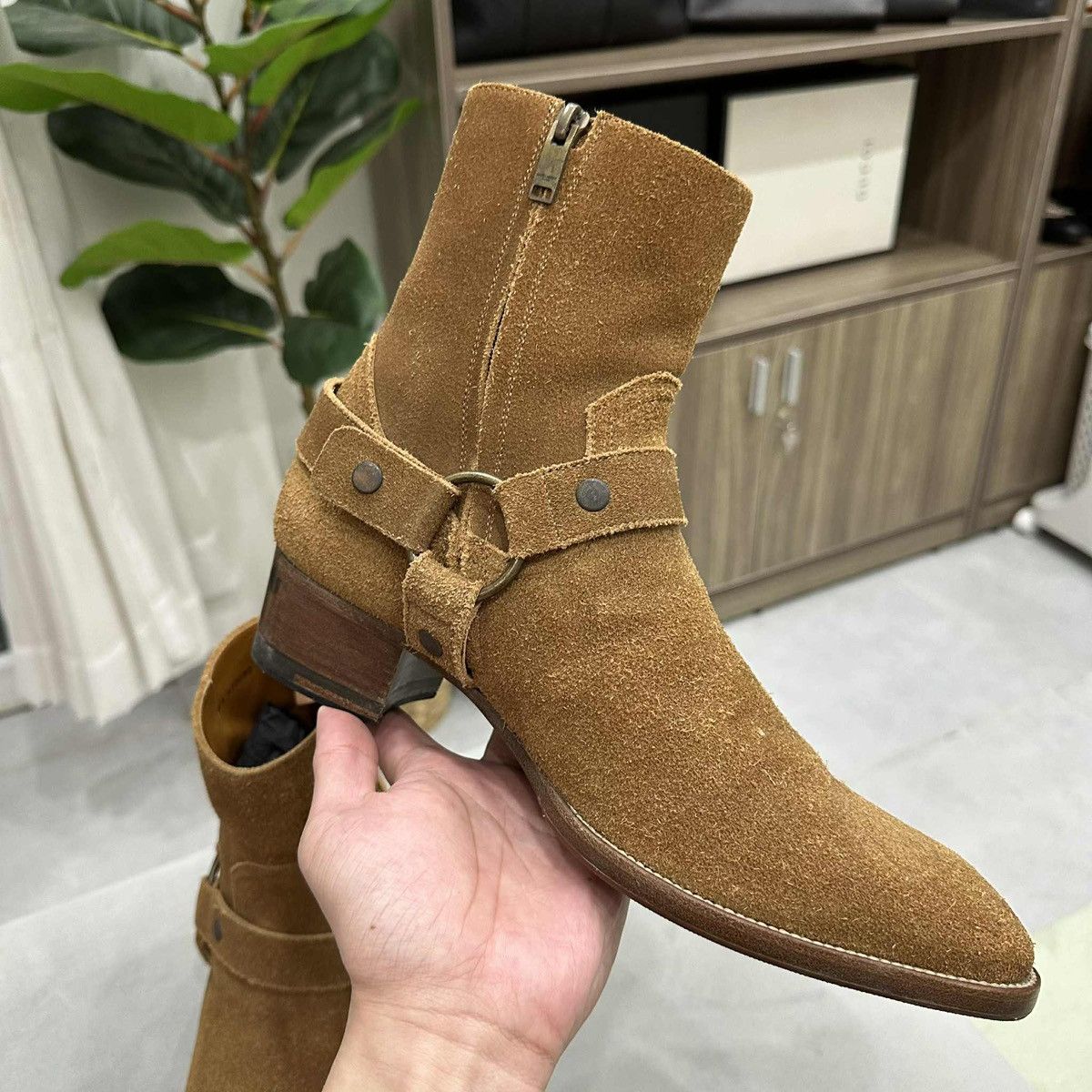 Saint Laurent Paris SAINT LAURENT BROWN SUEDE HARNESS BOOTS IN EU41 Size US 8 / EU 41 - 7 Thumbnail