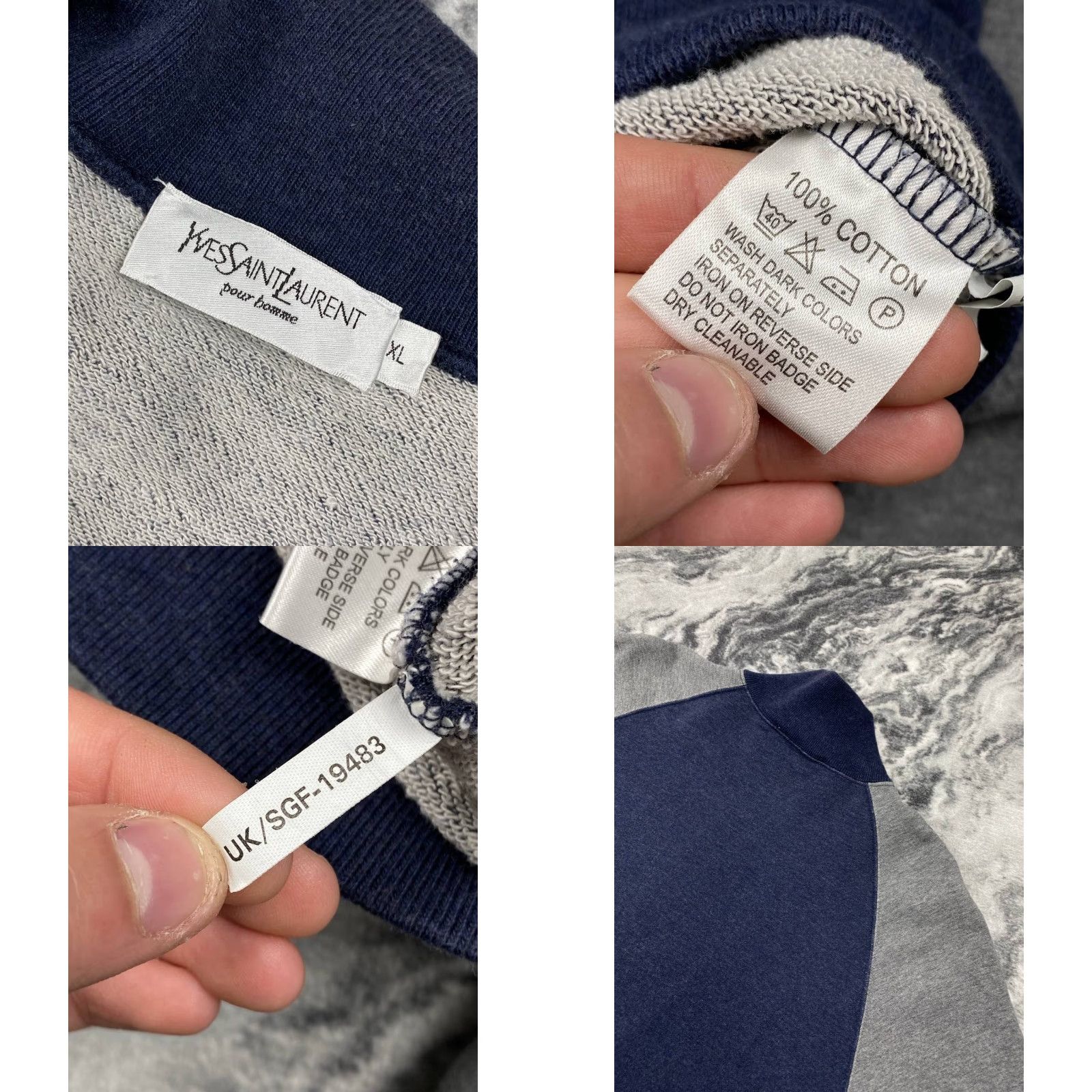 Yves Saint Laurent Yves Saint Laurent Sweatshirt Zip Up Jacket YSL 90s Men Size M Blue/C Gray Logo 90s Mens Sweatshirt Size US M / EU 48-50 / 2 - 8 Thumbnail