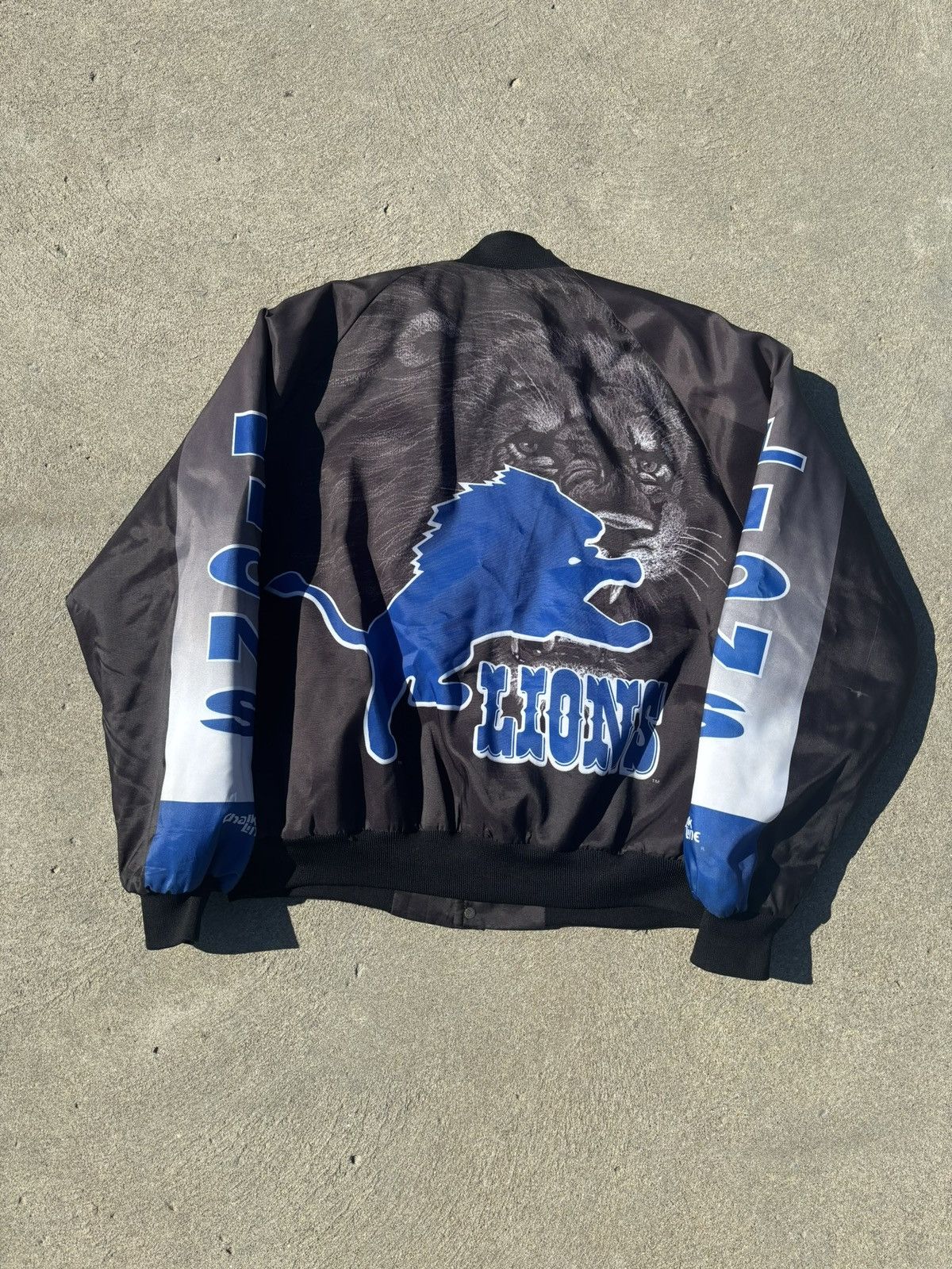 Chalk Line RARE Vintage 90s Detroit Lions Satin Bomber Jacket Size US XL / EU 56 / 4 - 1 Thumbnail