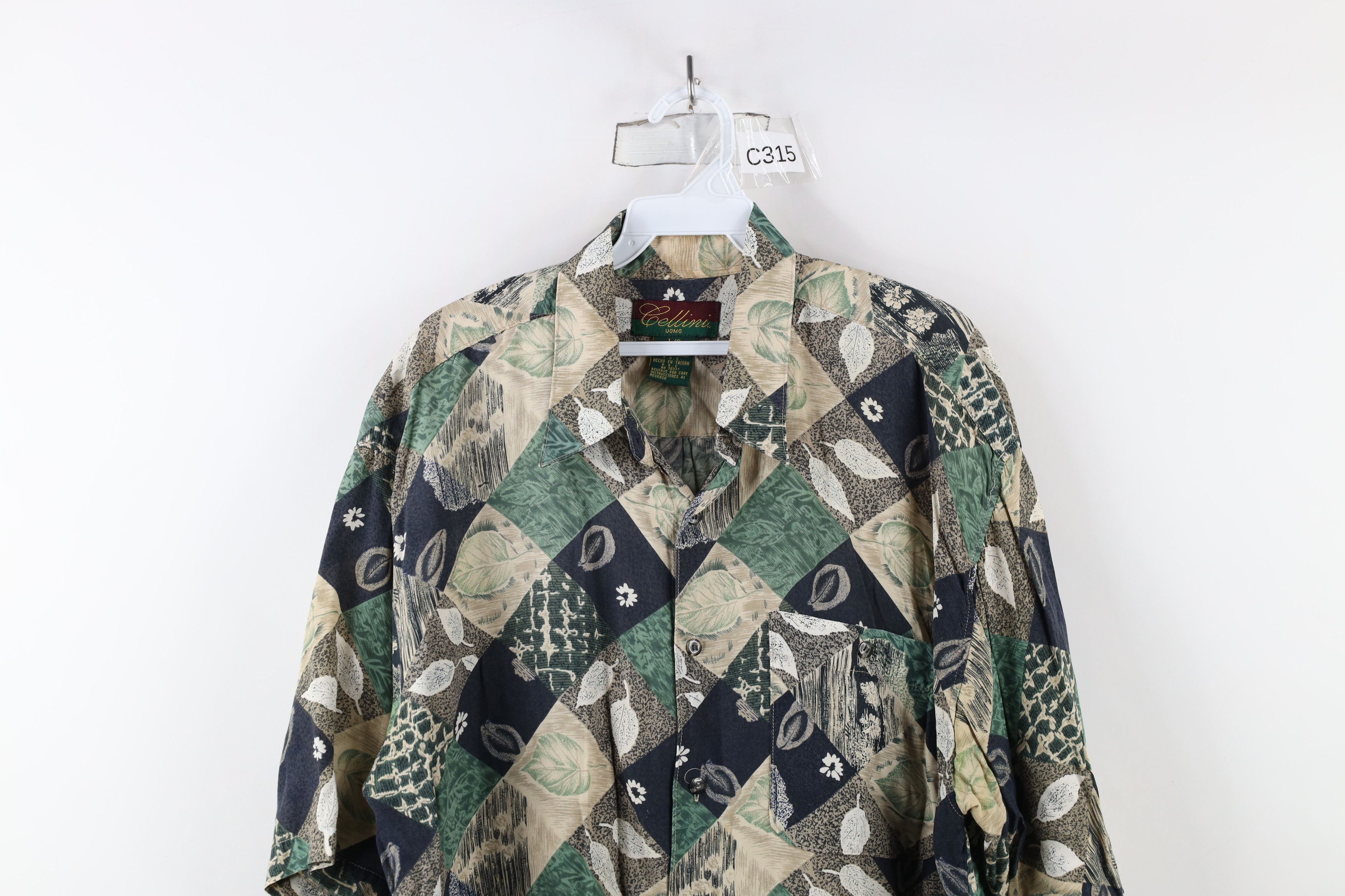 Vintage Vintage 90s Streetwear Leaf Rayon Collared Button Shirt Size US L / EU 52-54 / 3 - 2 Thumbnail