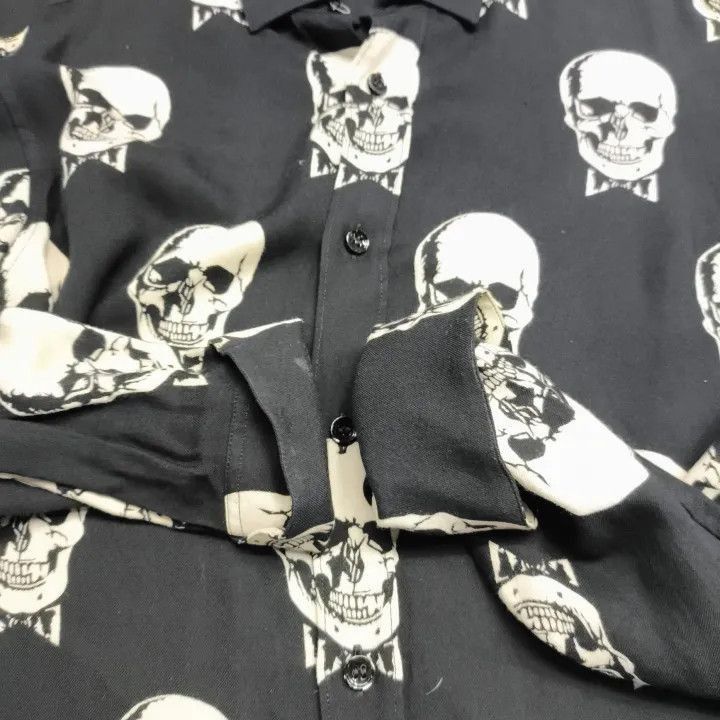 Saint Laurent Paris Yves Saint Laurent Skull Print Long Sleeve Shirt-2507 Size US S / EU 44-46 / 1 - 2 Thumbnail