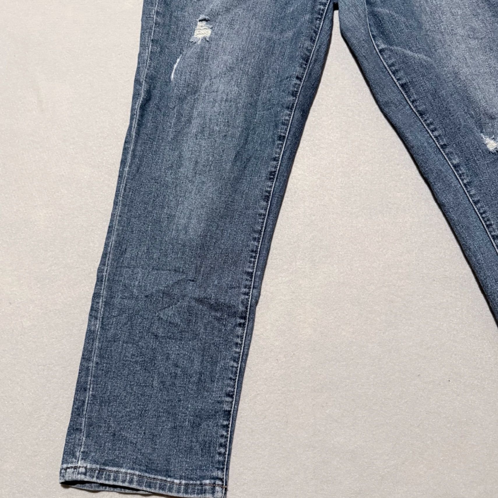 Nicole Miller Nicole Miller Soho High Rise Ankle Skinny Jeans Womens Distressed Zip Fly - 14 Blue Satin? Size 36" / US 14 / IT 50 - 4 Thumbnail
