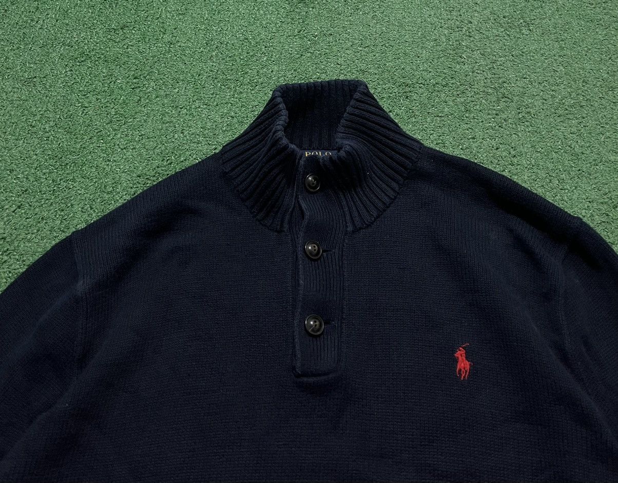 Polo Ralph Lauren × Ralph Lauren × Vintage Polo Ralph Lauren Sweater Halfzip Navy Size US XL / EU 56 / 4 - 3 Thumbnail