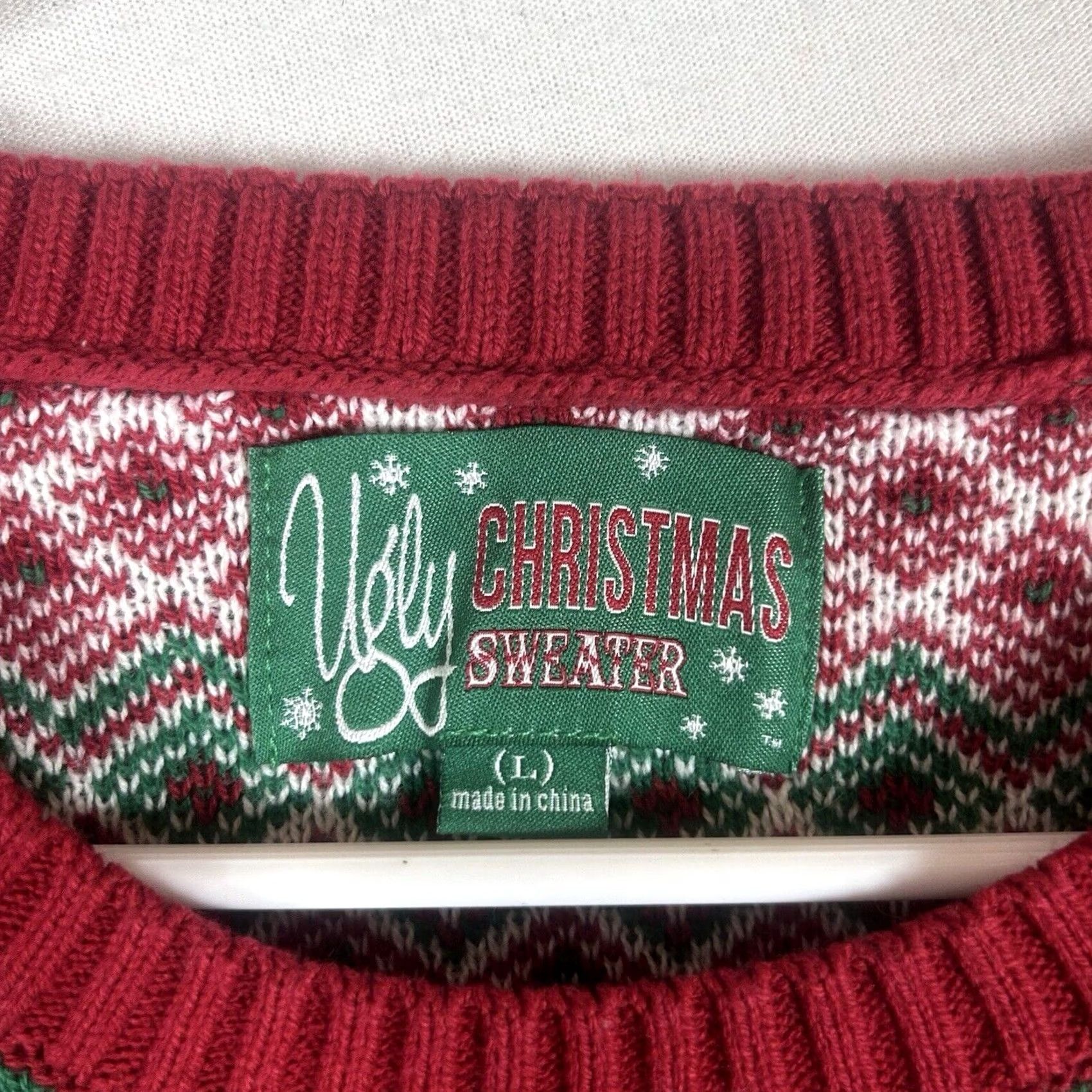Vintage Ugly Christmas Sweater Womens L Rudolph Red Nose Reindeer Holiday Graphic Crew Neck Knit Pattern Holiday Christmas Size L / US 10 / IT 46 - 5 Thumbnail