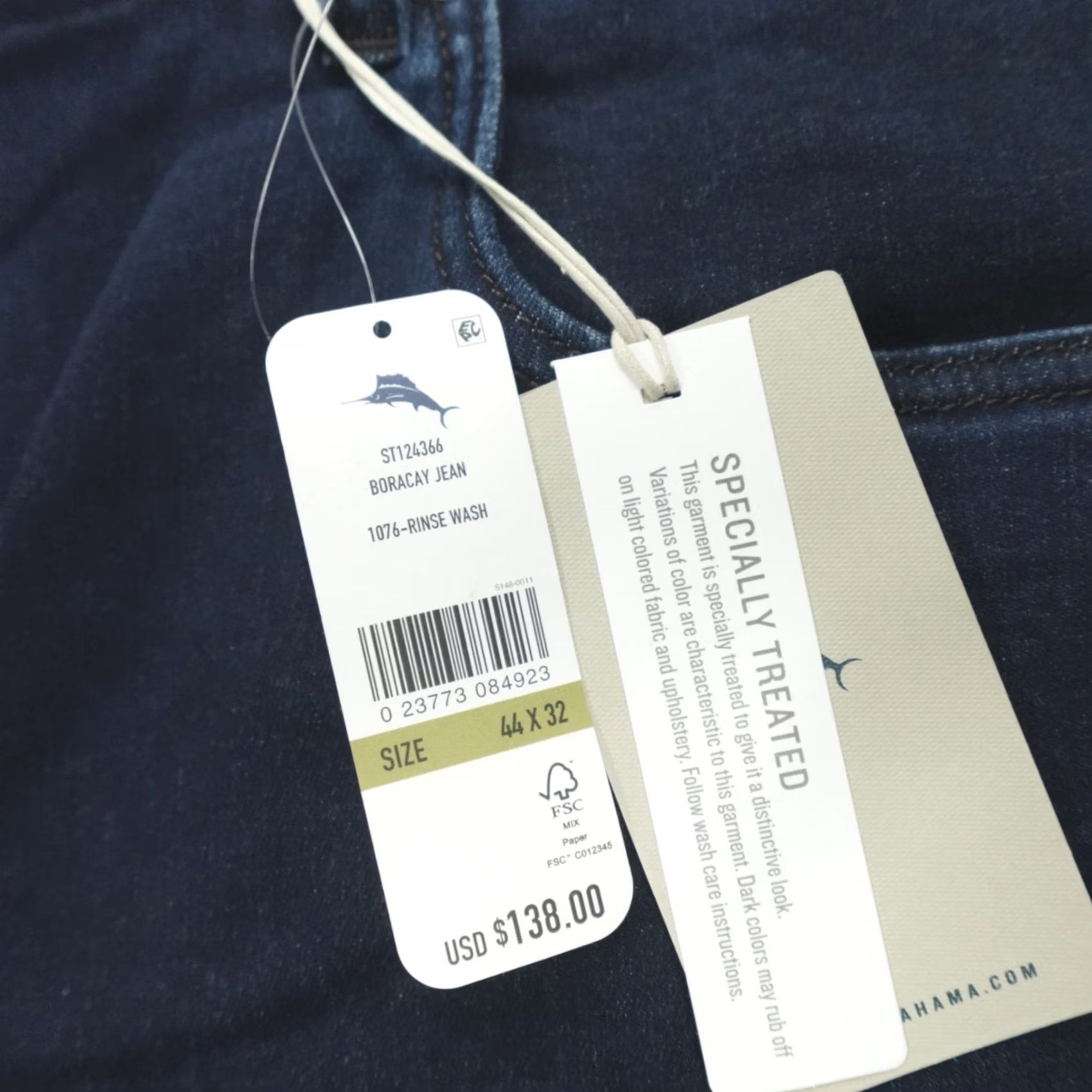 Tommy Bahama Tommy Bahama Jeans Men's Boracay Size 44x32 Dark Rinse Wash ST124366 Size US 44 / EU 60 - 3 Thumbnail