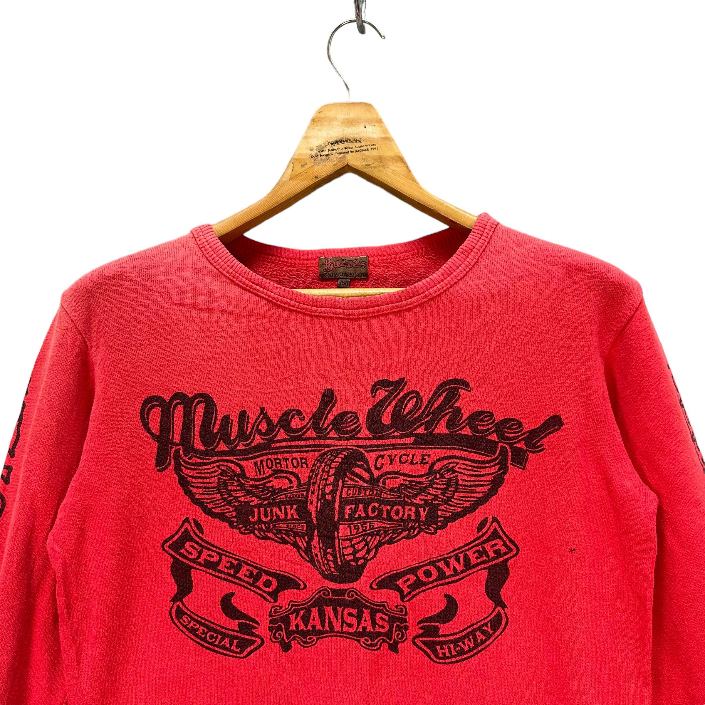 Vintage BUZZ 2's MUSCLE WHEEL ROAD MASTER LOGO SWEATSHIRTS #8342-004 Size XS / US 0-2 / IT 36-38 - 2 Thumbnail