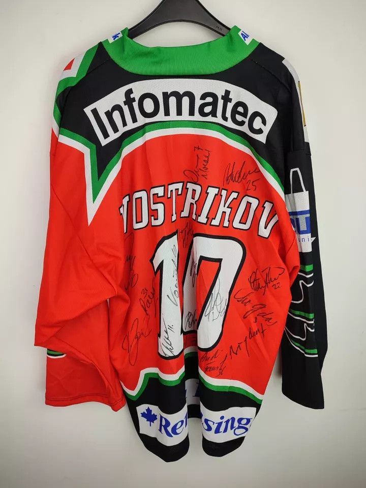 Vintage Vintage 1999 Augsburger Panther Game Worn Jersey Team Signed Size US XL / EU 56 / 4 - 5 Thumbnail