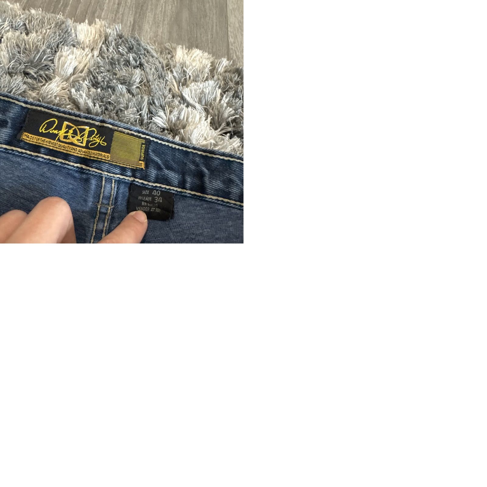 Denime Vintage Down & Dirty Jeans Men’s Size 40x32 Blue Denim Embroidered 90’s RARE HTF Size US 40 / EU 56 - 9 Thumbnail