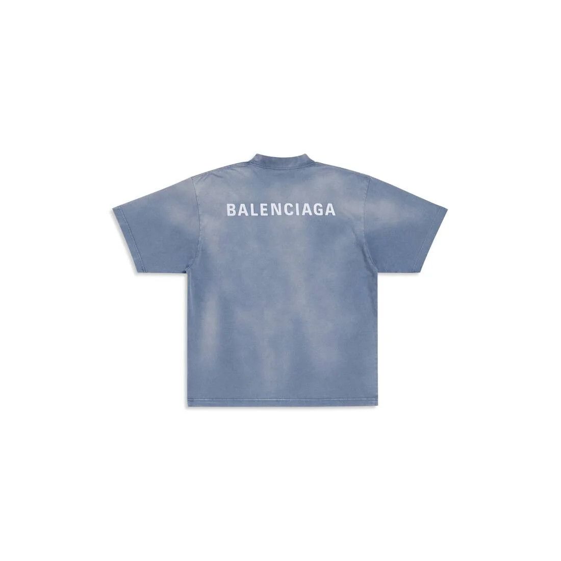 Balenciaga o1w1db10126 Back T-Shirt Medium Fit in Blue Size US XXS / EU 40 - 2 Thumbnail