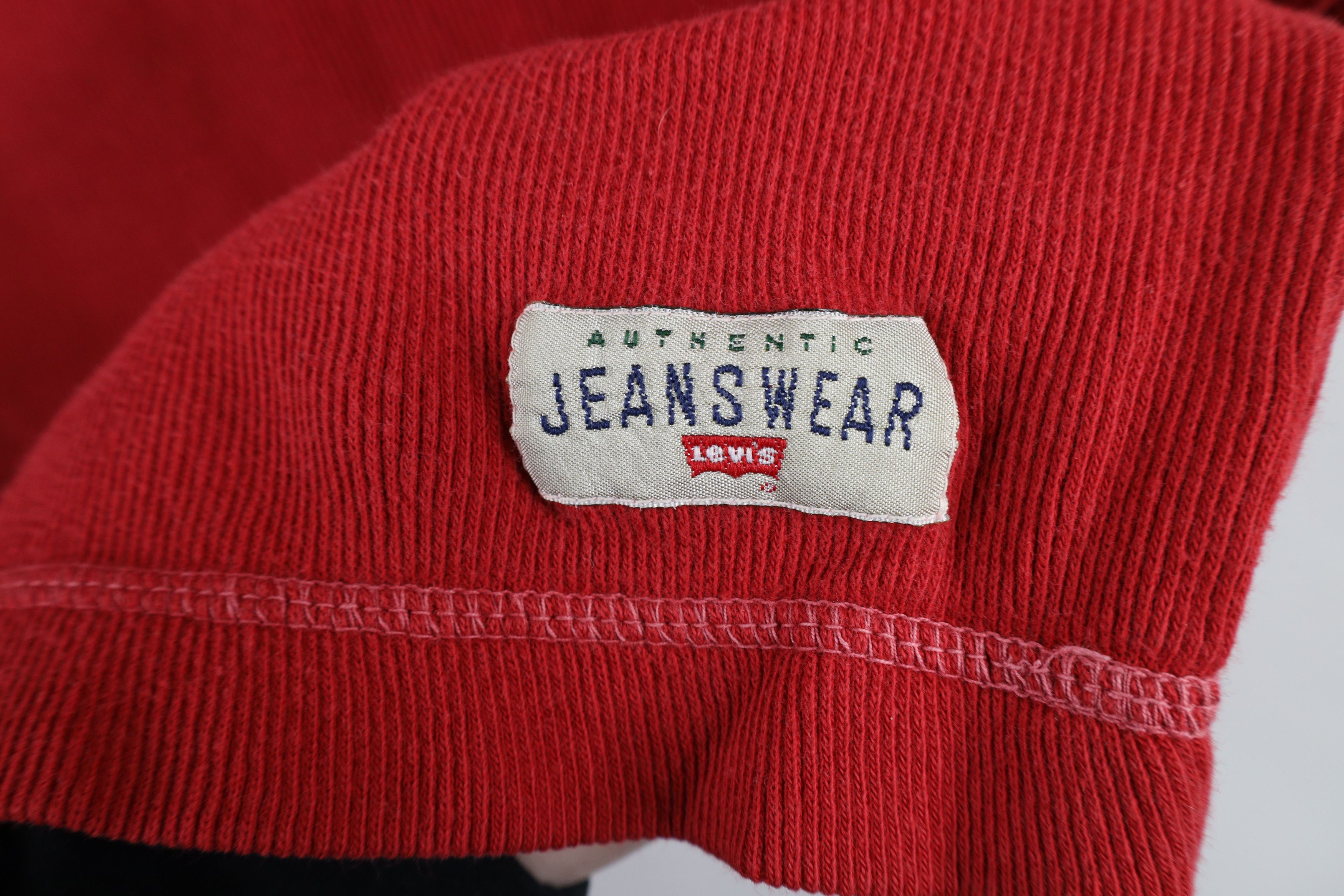 Levi's × Vintage Vintage 90s Levis Ribbed Knit Short Sleeve Henley T-Shirt Size US XL / EU 56 / 4 - 4 Thumbnail