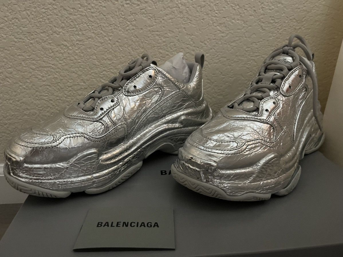 Balenciaga Balenciaga Triple S in Silver Size US 9 / EU 42 - 5 Thumbnail