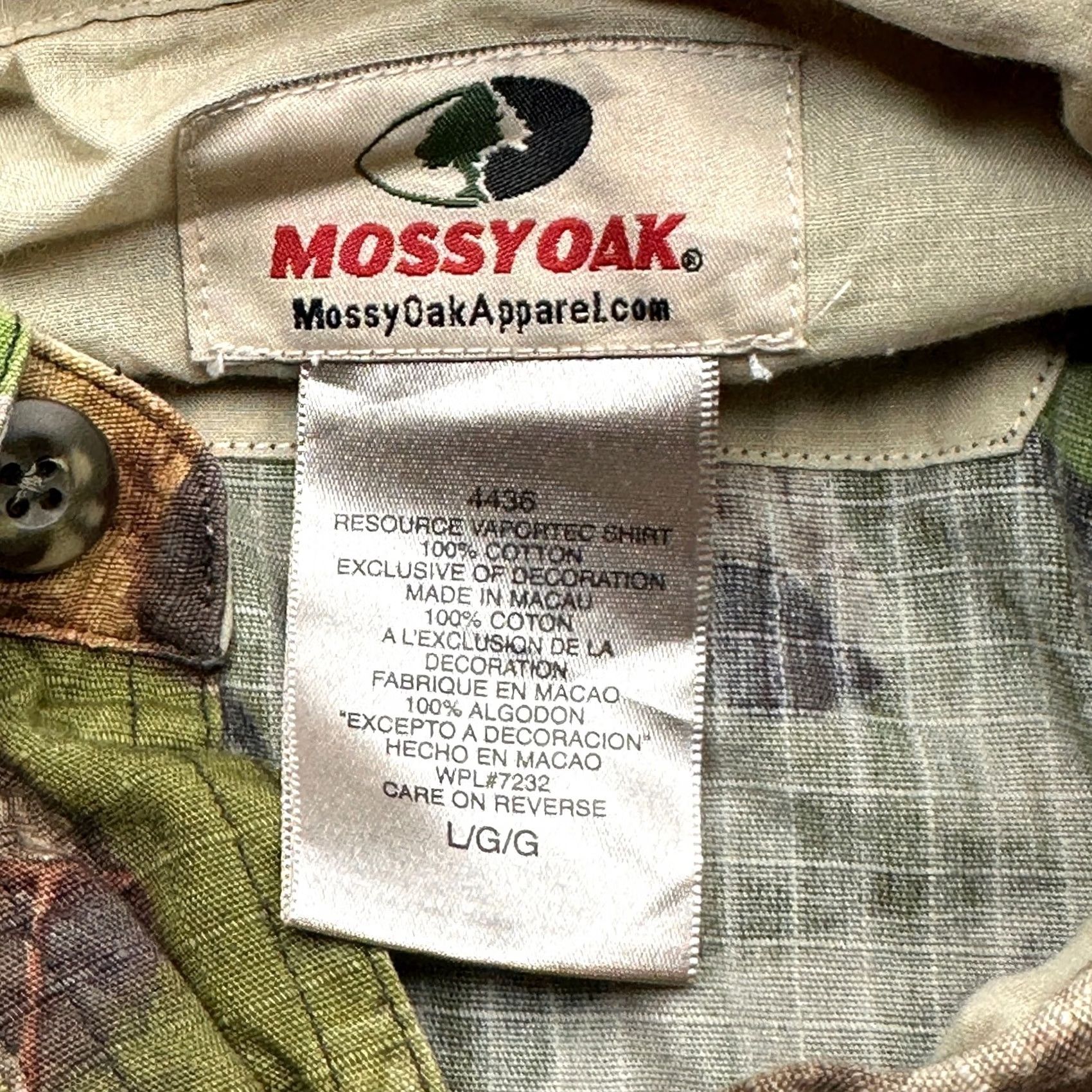 Vintage Mossy Oak Vapor-Tec Tree Camouflage Button-Up Long Sleeve Shirt Mens Large Camo Shirt Mens L Mossy Oak CAMO Shirt Size US L / EU 52-54 / 3 - 3 Thumbnail