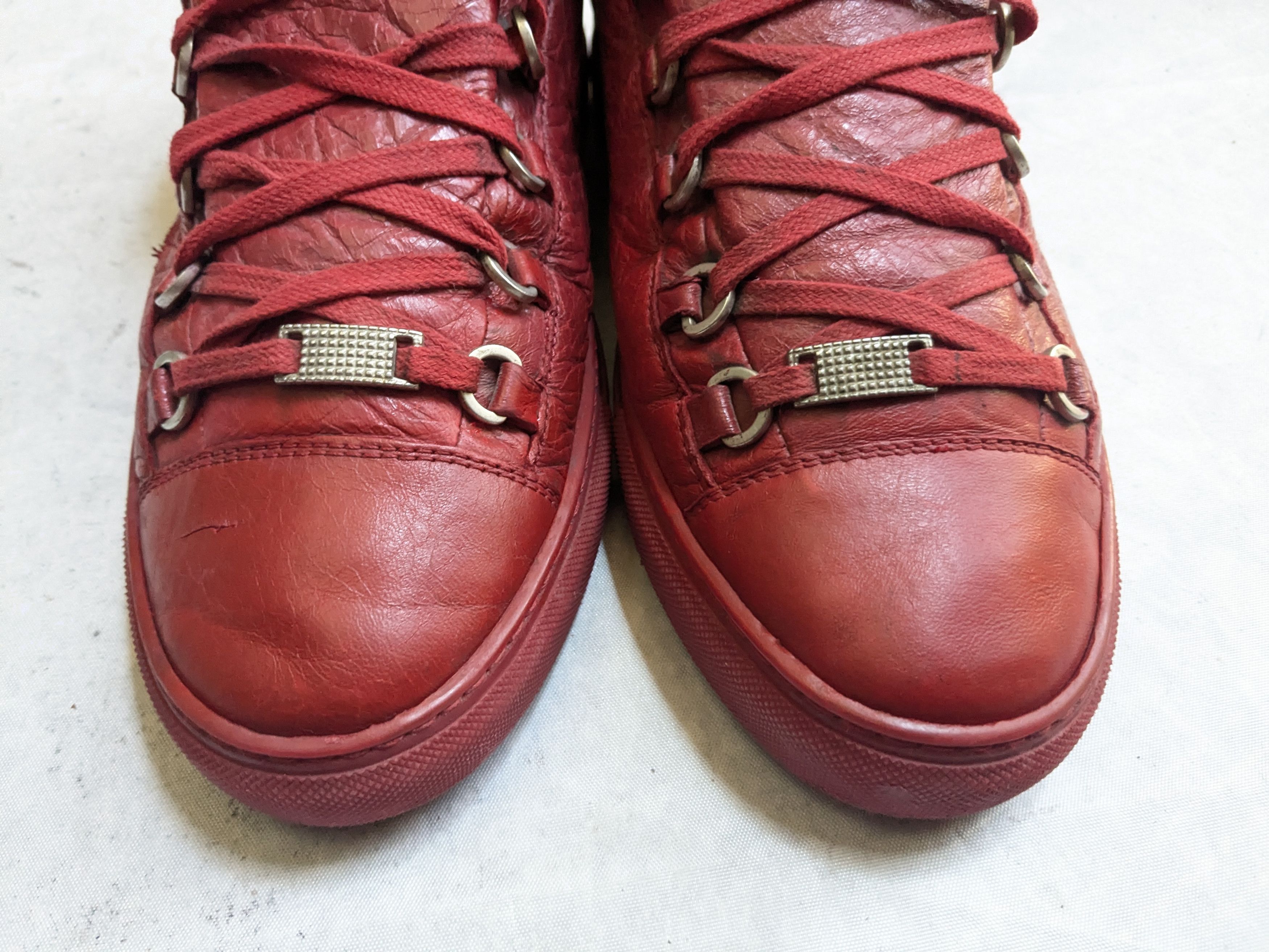 Balenciaga Balenciaga Arena Red 10 Leather High Tops Size US 10 / EU 43 - 3 Thumbnail